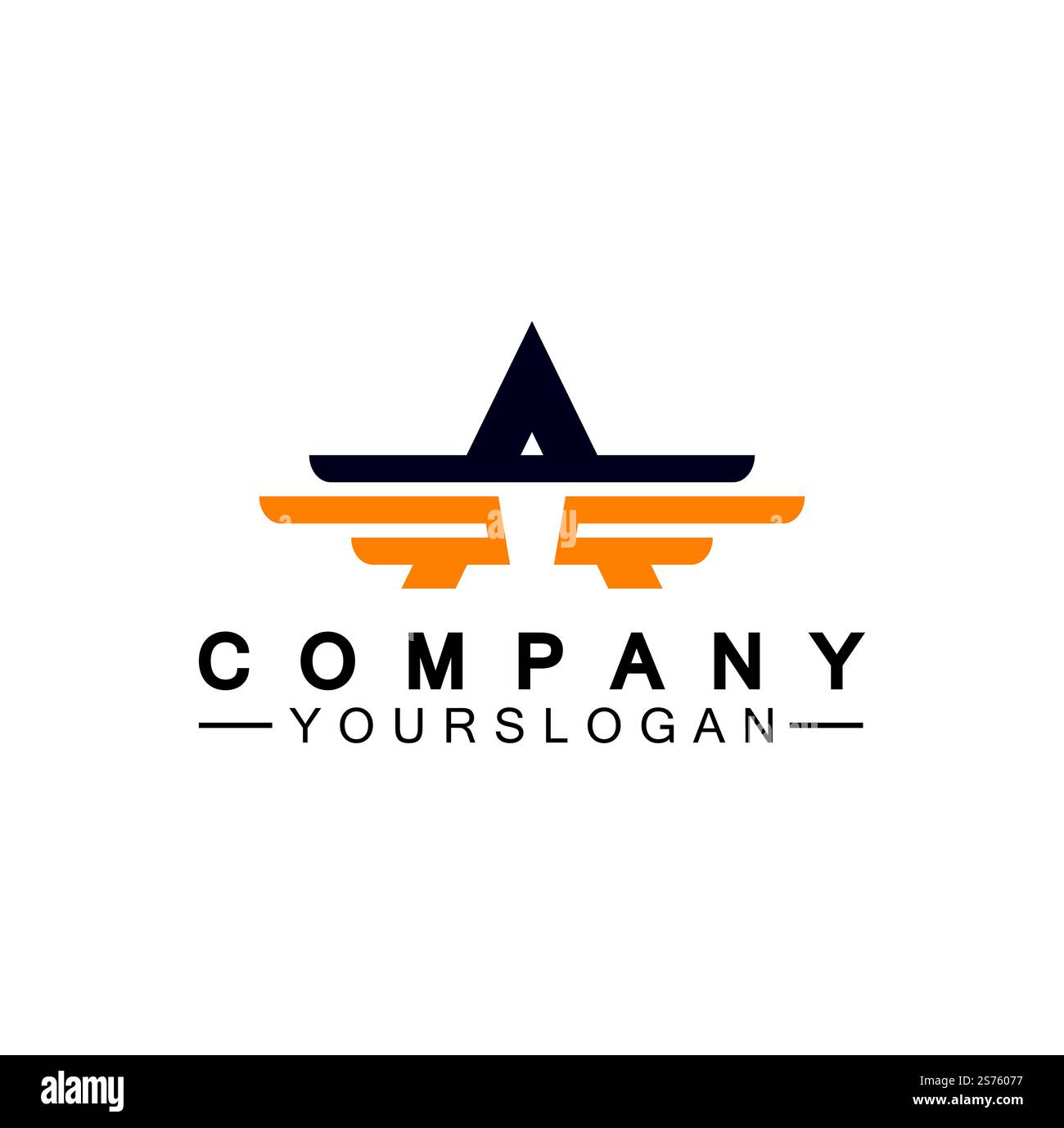 Lettera A illustrazione vettoriale del logo delle ali Illustrazione Vettoriale