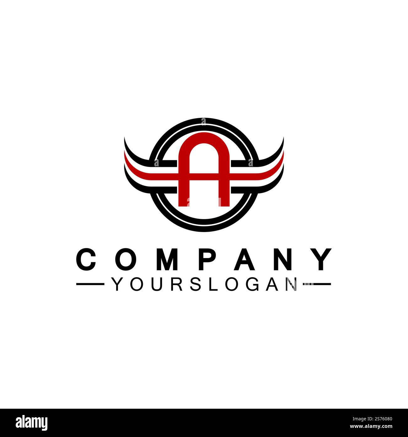 Lettera A illustrazione vettoriale del logo delle ali Illustrazione Vettoriale