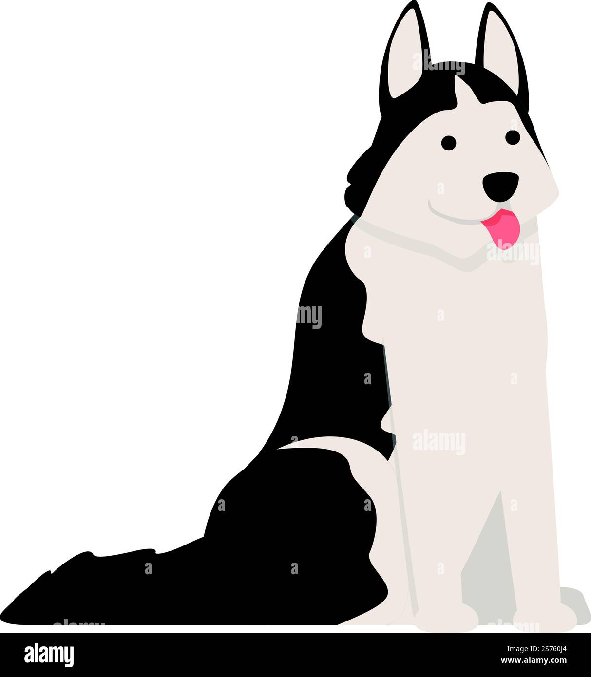Vettore cartoni animati icona animale Husky. Cane siberiano. Ritratto canino. Vettore cartoni animati icona animale Husky. Cane siberiano Illustrazione Vettoriale