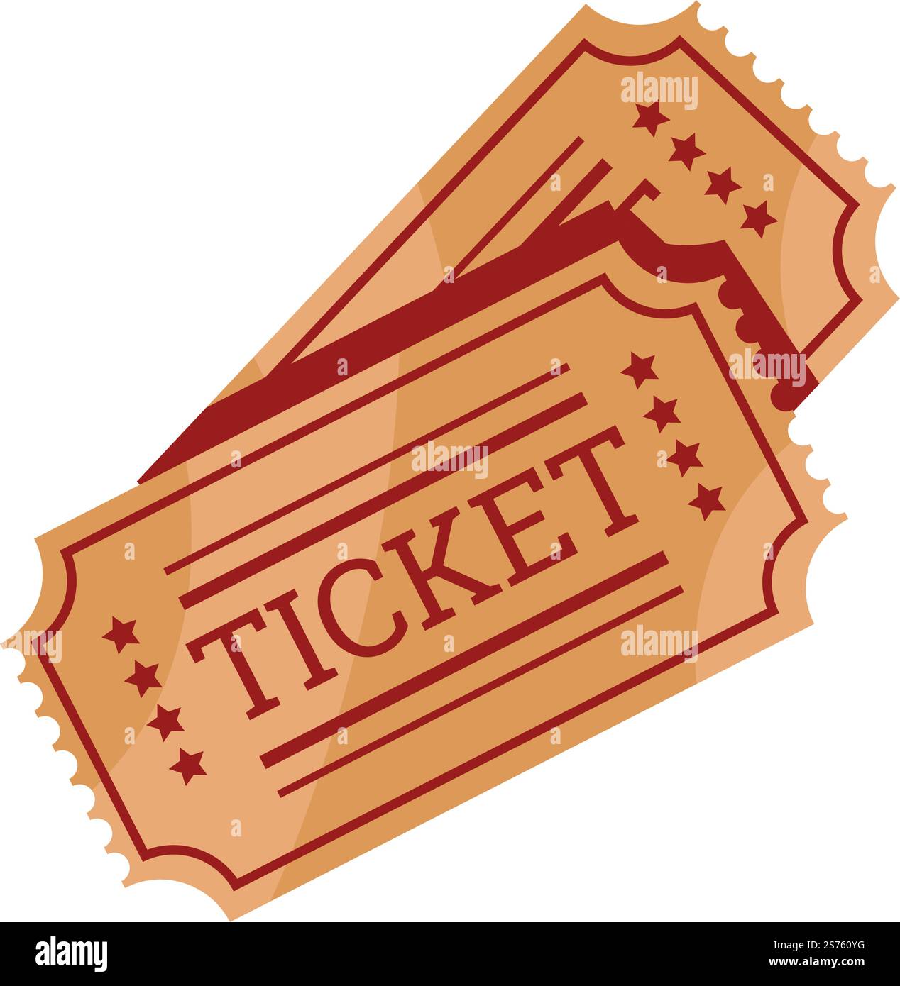 Attività di intrattenimento e svago, biglietti isolati per cinema o musei. Andare a vedere mostre e luoghi di interesse. Carta con stelle, ingresso e ingresso. Vettore in stile piatto. Biglietti per il cinema, cinema e intrattenimento Illustrazione Vettoriale