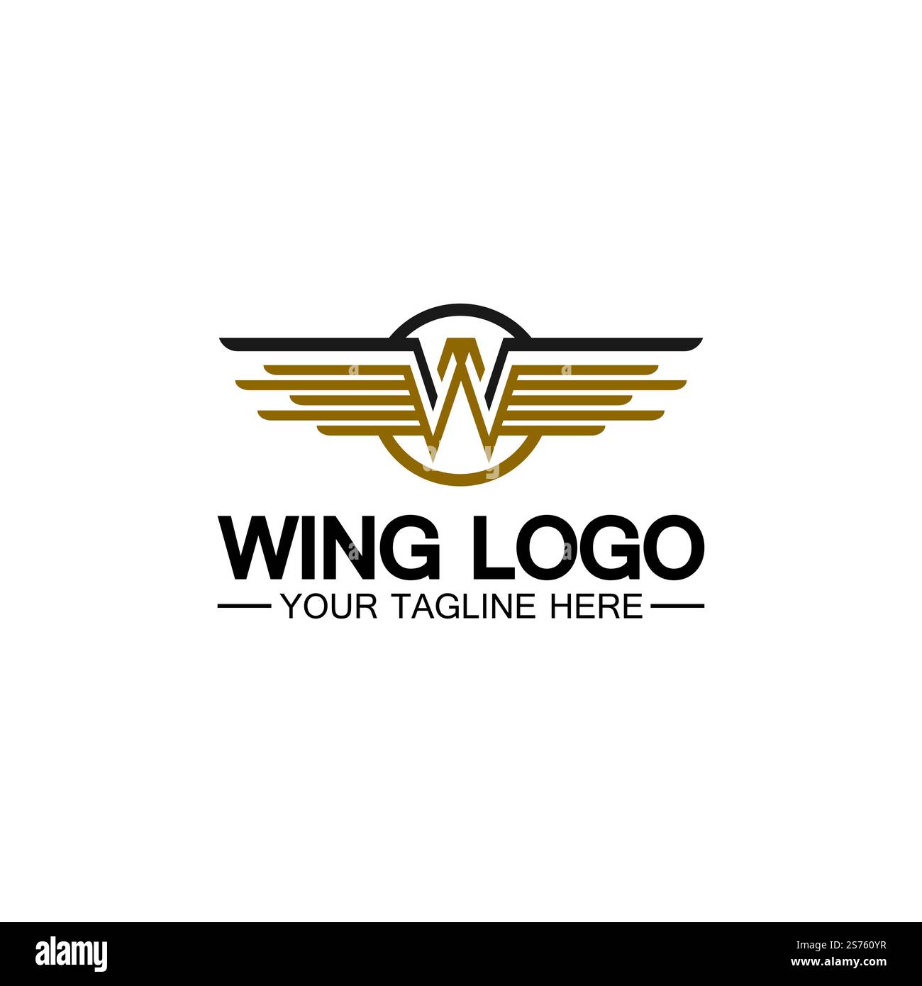 Lettera W per logo Wings, combinazione lettera w e ali Illustrazione Vettoriale