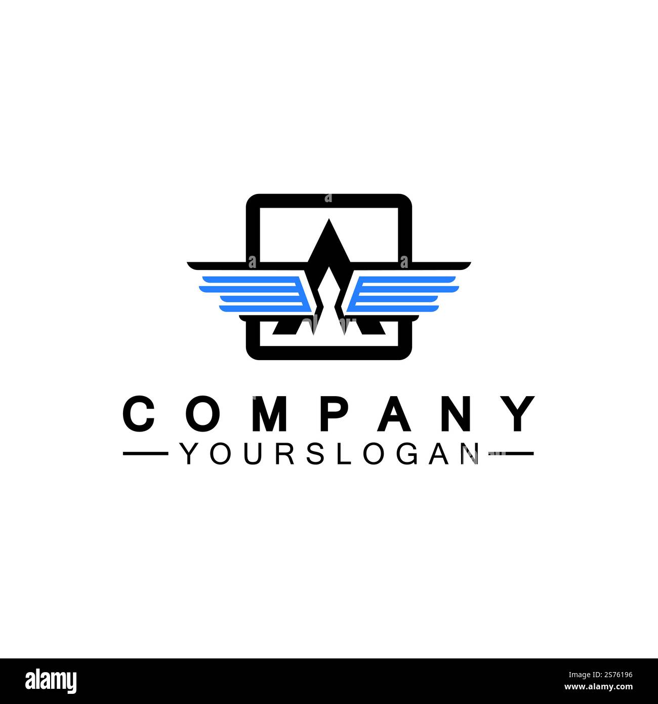 Lettera A illustrazione vettoriale del logo delle ali Illustrazione Vettoriale