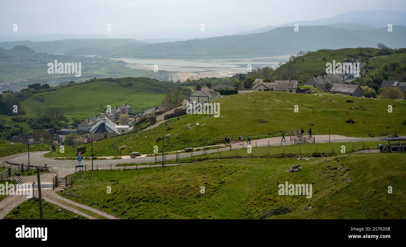 Vista dalla funivia, Great orme, su Llandudno, Galles Foto Stock