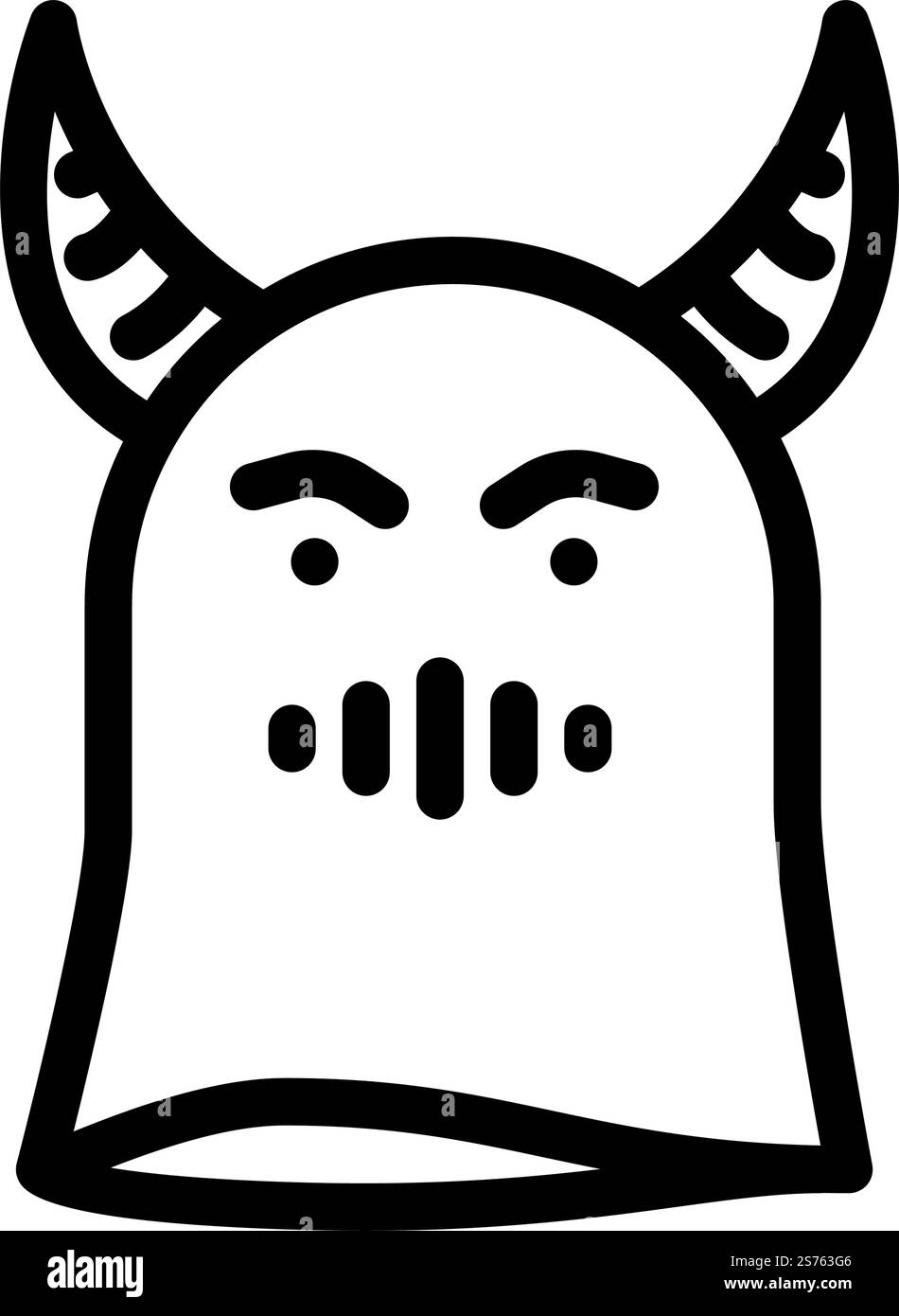 vettore icona linea fantasma demone. segnale fantasma demoniaco. illustrazione nera del simbolo del contorno isolato. illustrazione vettoriale dell'icona della linea fantasma demone Illustrazione Vettoriale