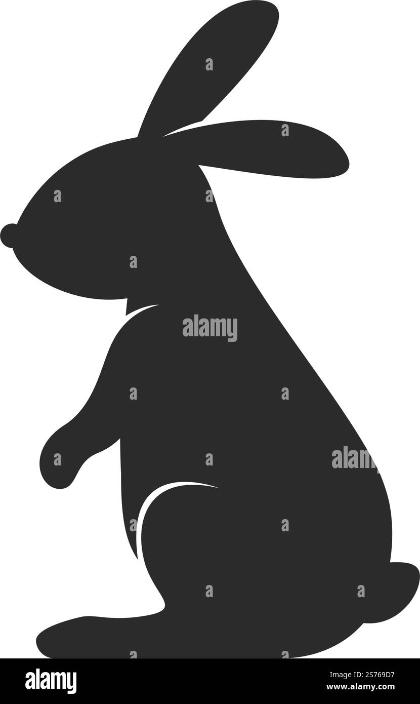 Modello di disegno piatto vettoriale illustrazione coniglio eps 10 Illustrazione Vettoriale