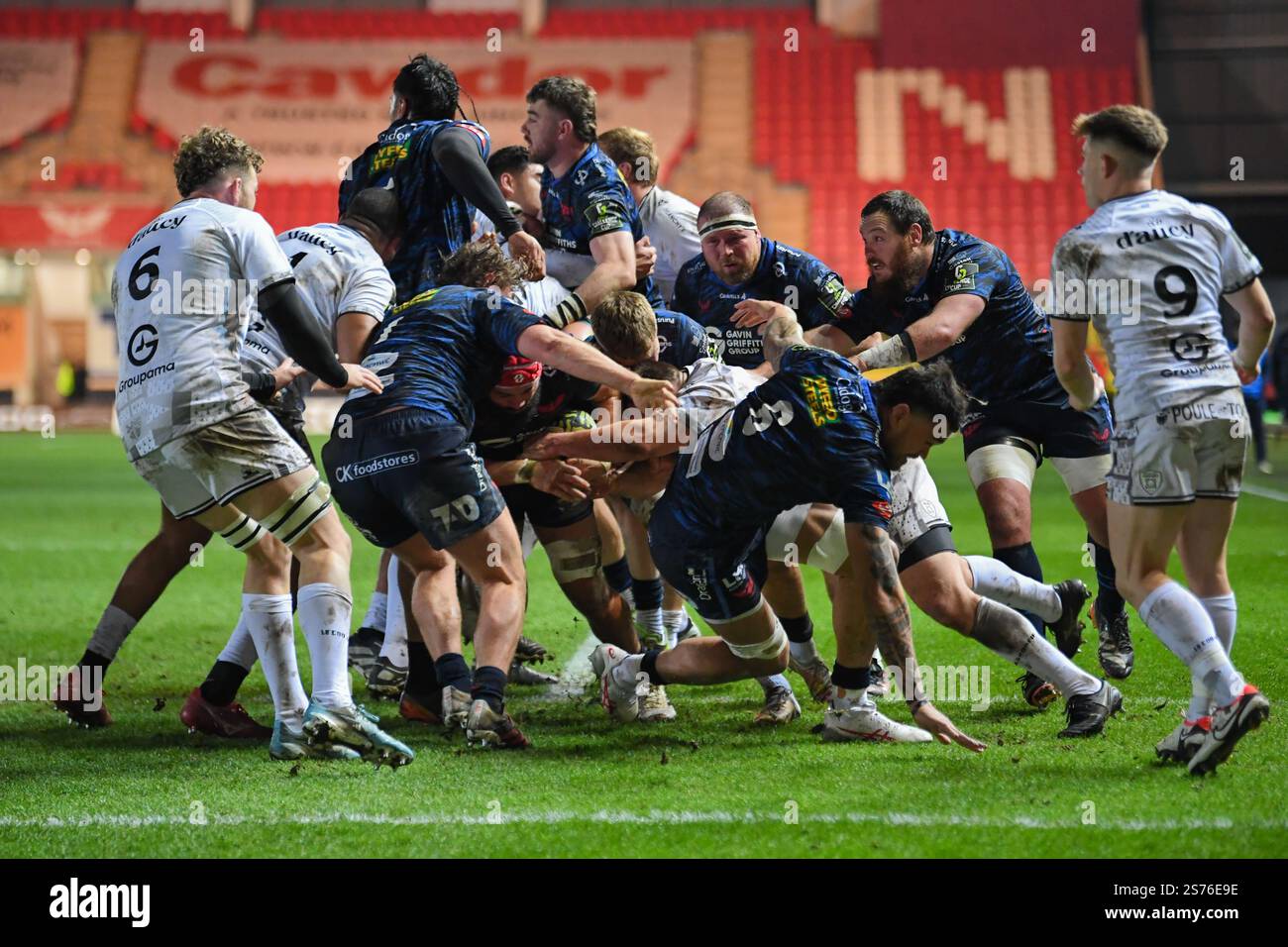 EPCR Challenge Cup Parc y Scarlets, Llanelli, Galles 18/01/2025 Scarlets vs RC Vannes Foto Stock