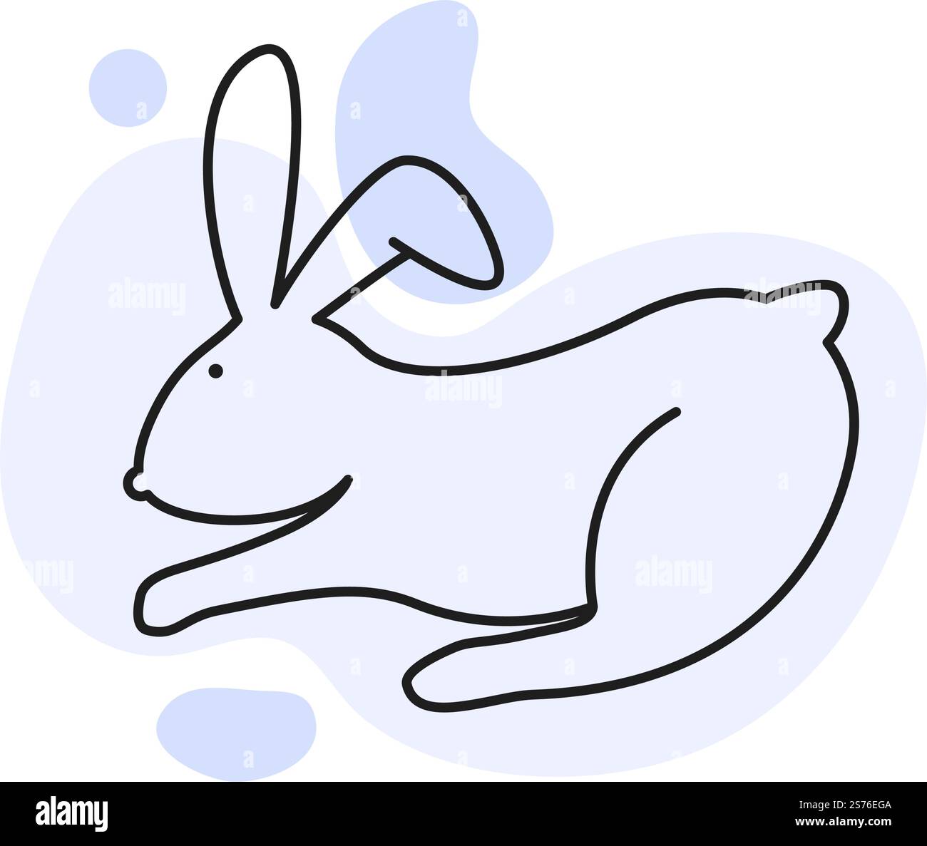 Modello di disegno piatto vettoriale illustrazione coniglio eps 10 Illustrazione Vettoriale