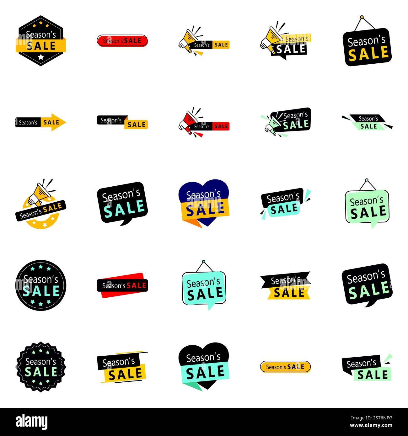 25 banner saldi Stagione professionale per i siti web aziendali Illustrazione Vettoriale