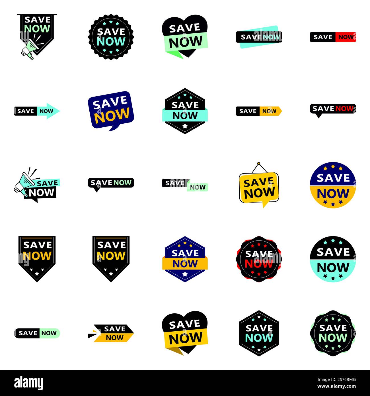 25 disegni tipografici di alta qualità per una campagna di risparmio premium Salva ora Illustrazione Vettoriale