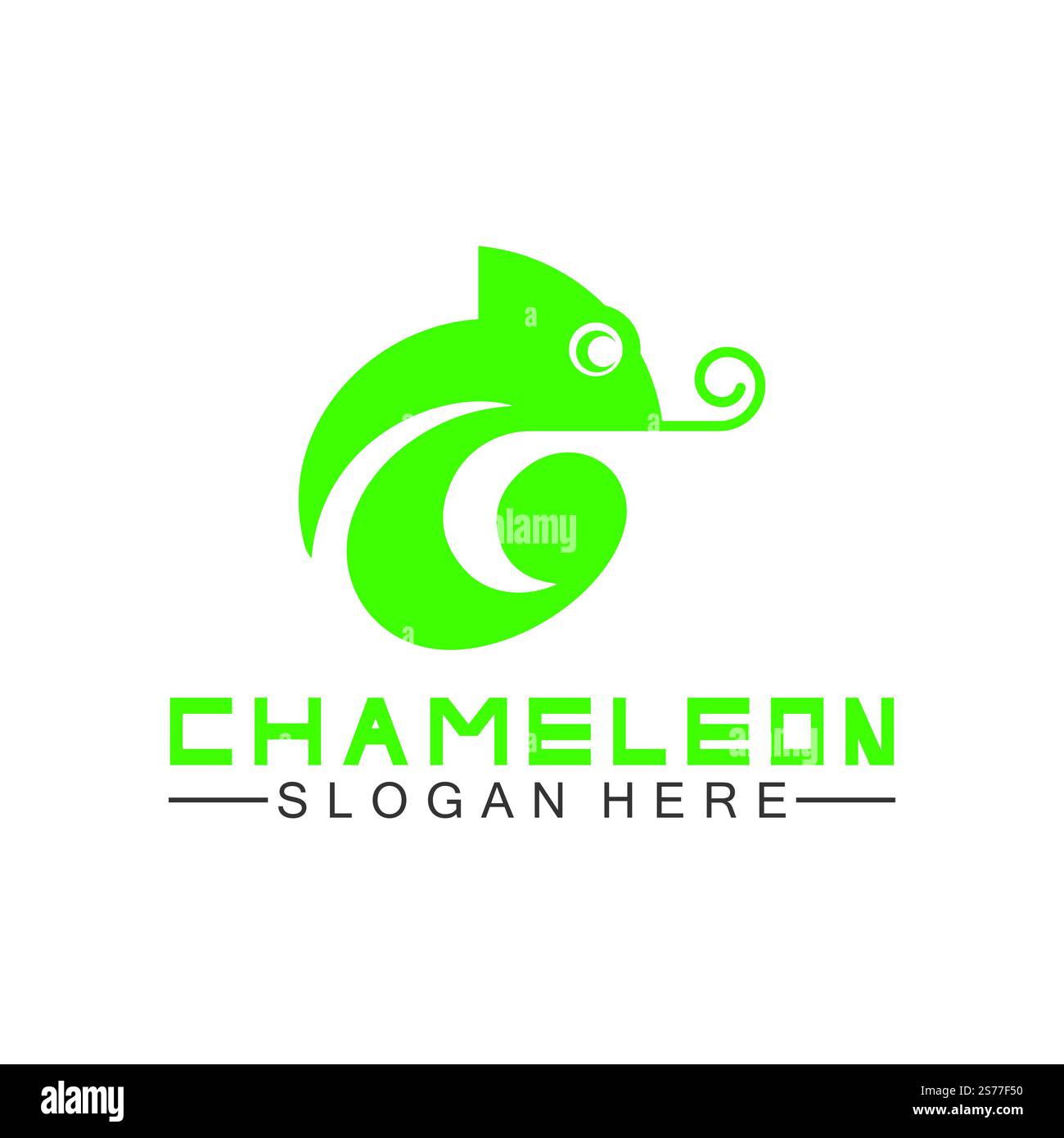 Modello con logo Chameleon. Illustrazione vettoriale Illustrazione Vettoriale