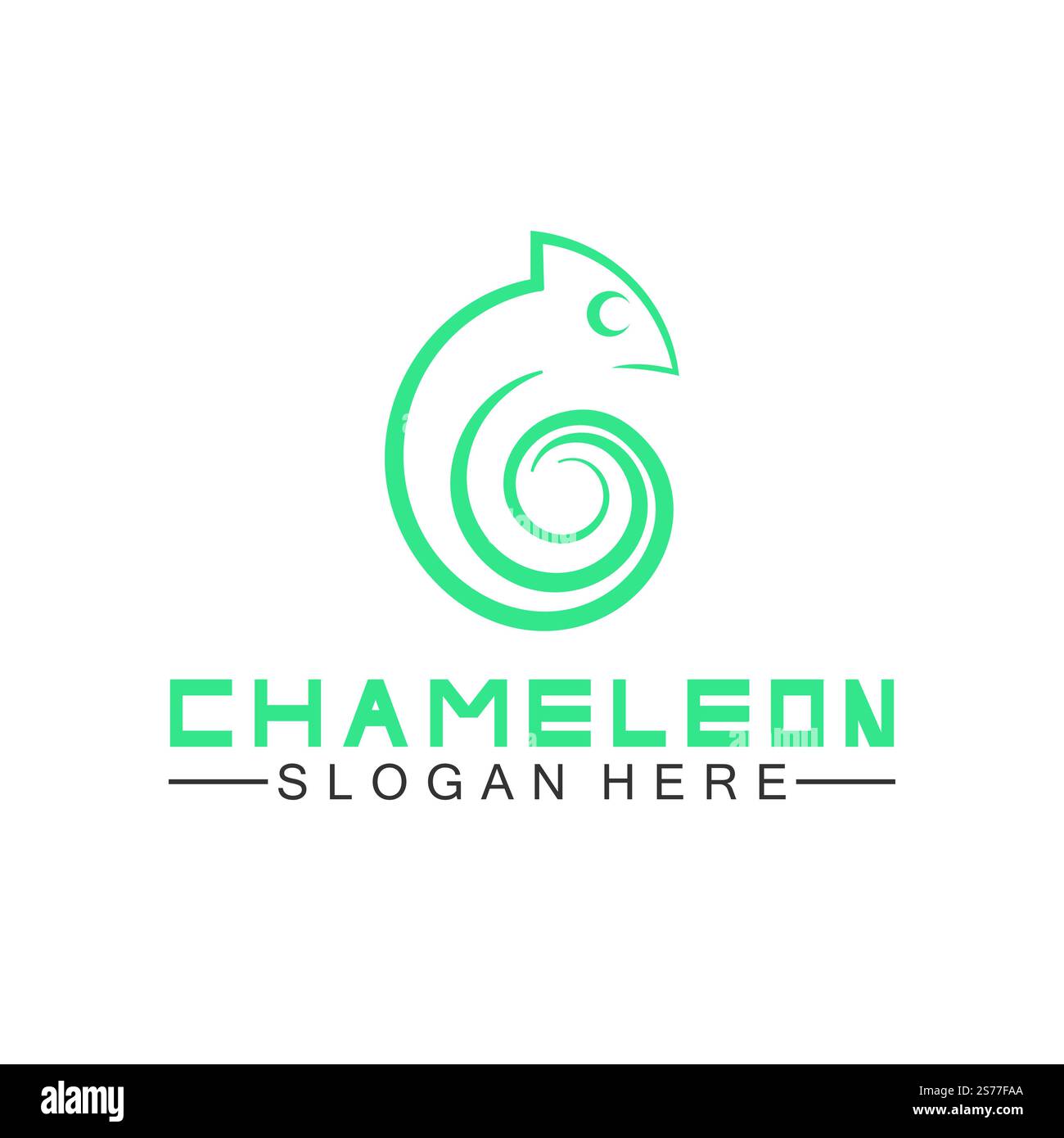 Modello con logo Chameleon. Illustrazione vettoriale Illustrazione Vettoriale