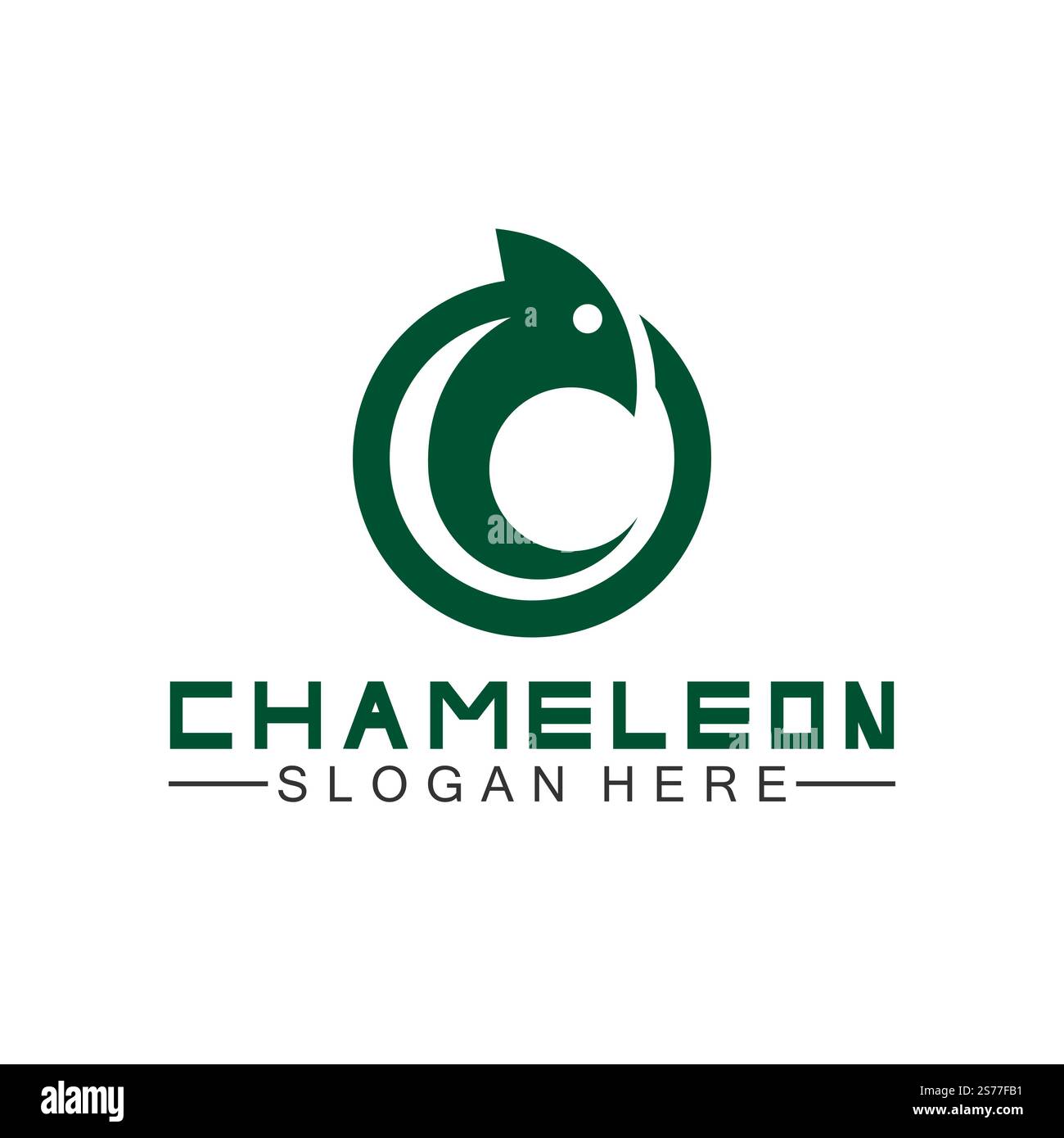 Modello con logo Chameleon. Illustrazione vettoriale Illustrazione Vettoriale