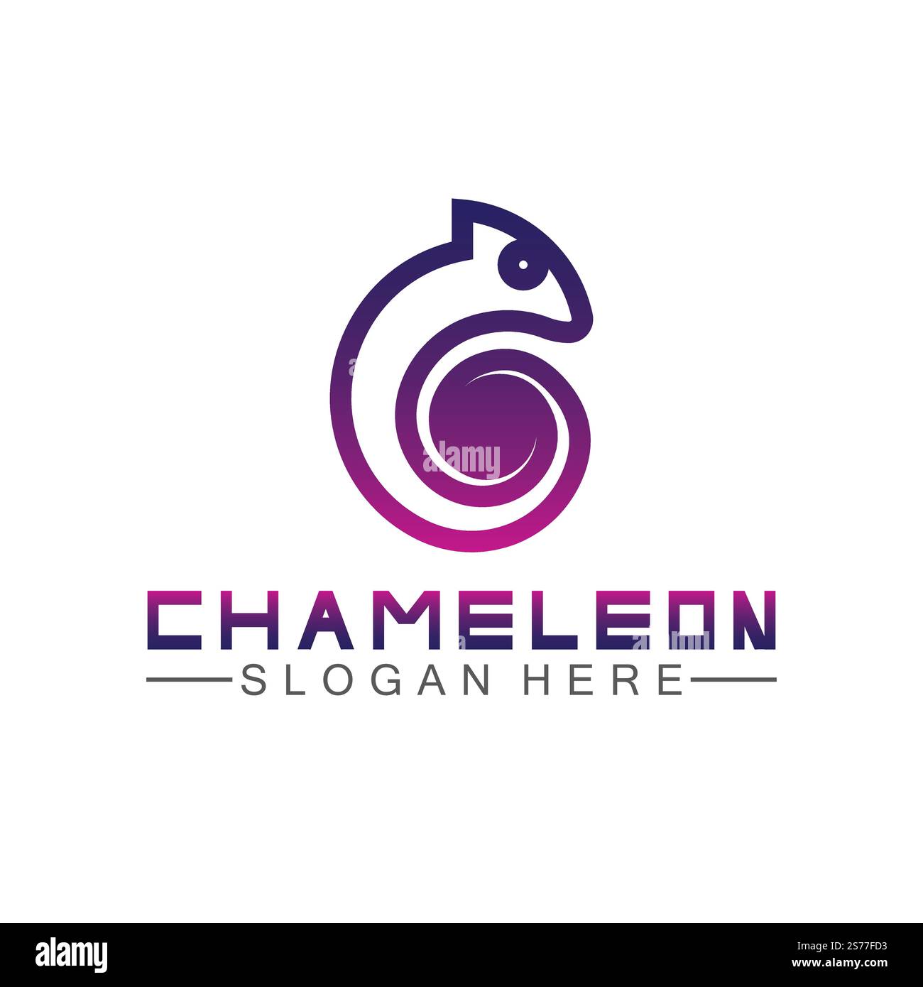 Modello con logo Chameleon. Illustrazione vettoriale Illustrazione Vettoriale