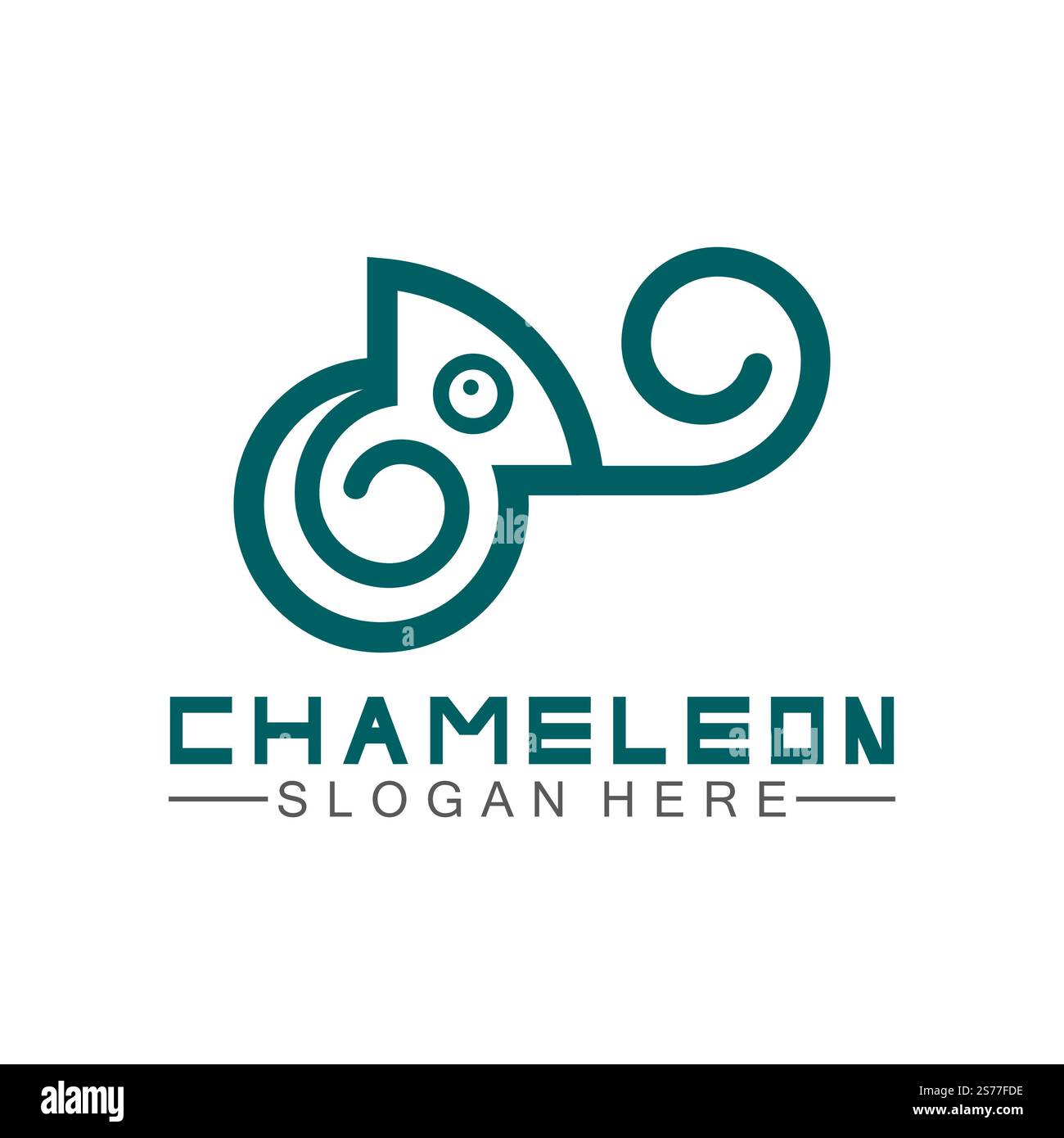 Modello con logo Chameleon. Illustrazione vettoriale Illustrazione Vettoriale