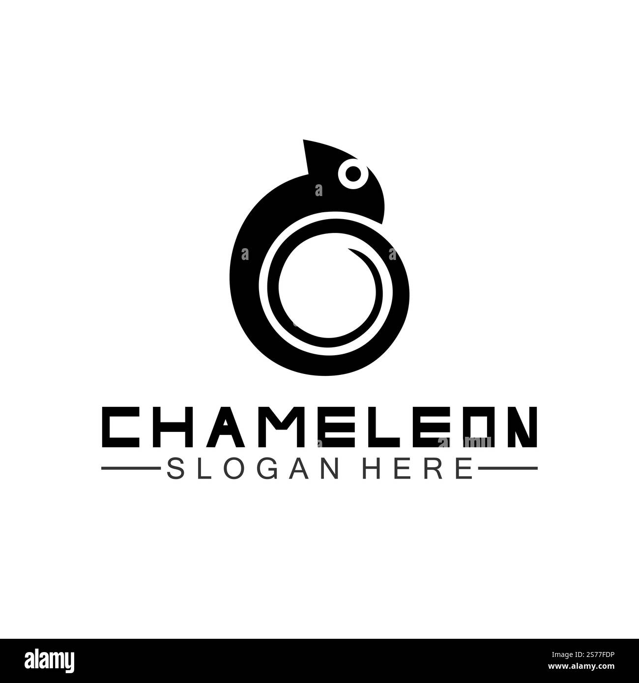 Modello con logo Chameleon. Illustrazione vettoriale Illustrazione Vettoriale