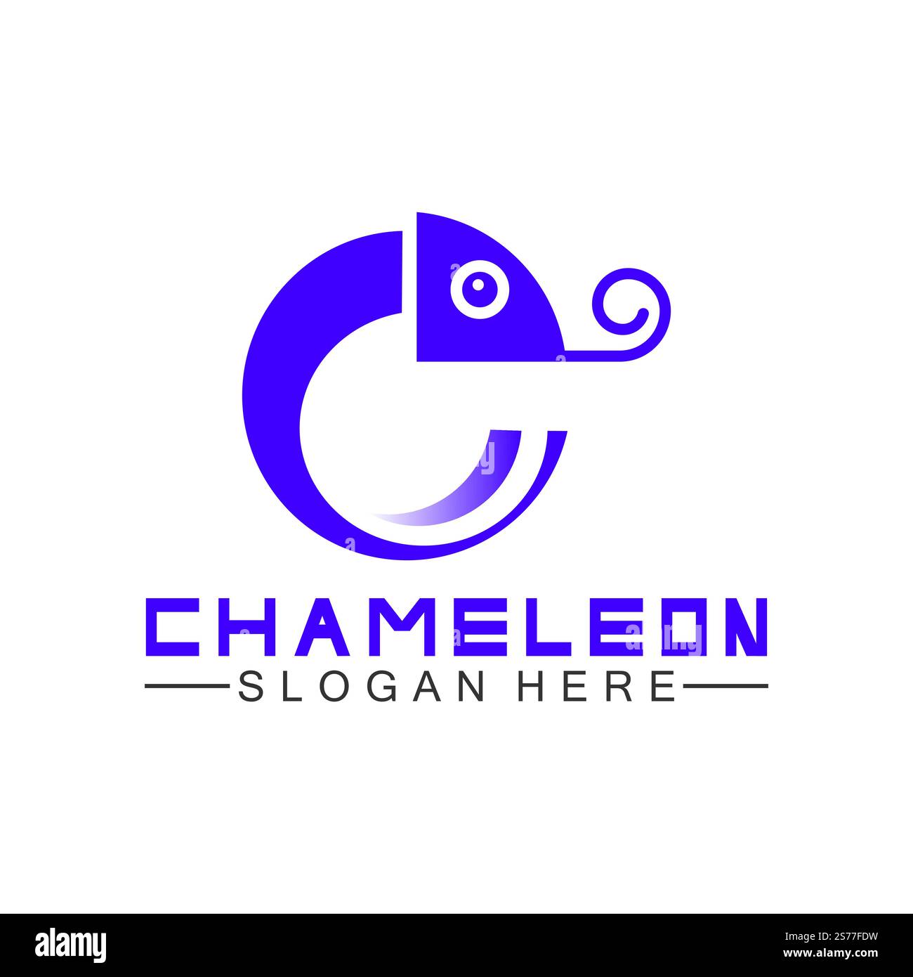 Modello con logo Chameleon. Illustrazione vettoriale Illustrazione Vettoriale