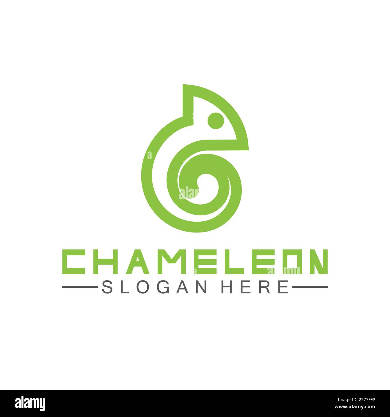 Modello con logo Chameleon. Illustrazione vettoriale Illustrazione Vettoriale