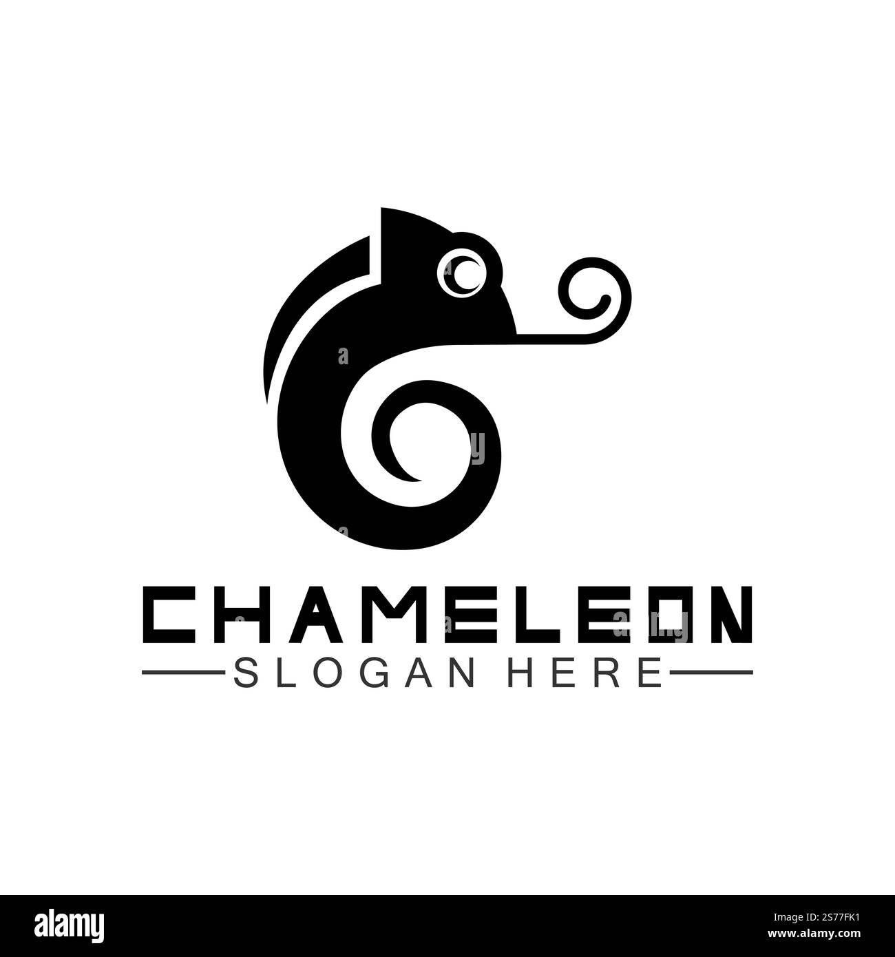Modello con logo Chameleon. Illustrazione vettoriale Illustrazione Vettoriale