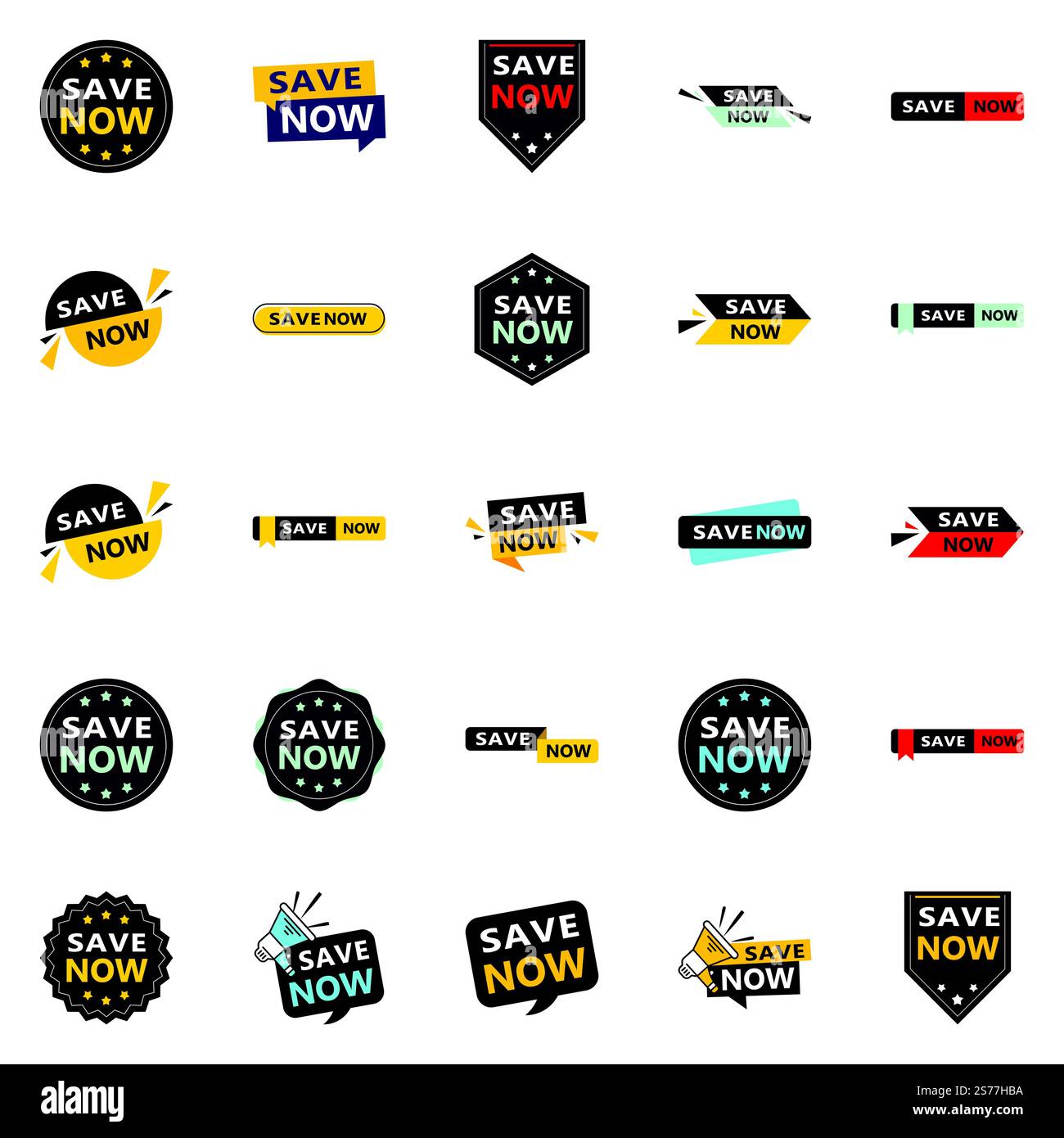 Risparmia ora 25 elementi tipografici di alta qualità per risparmiare Illustrazione Vettoriale