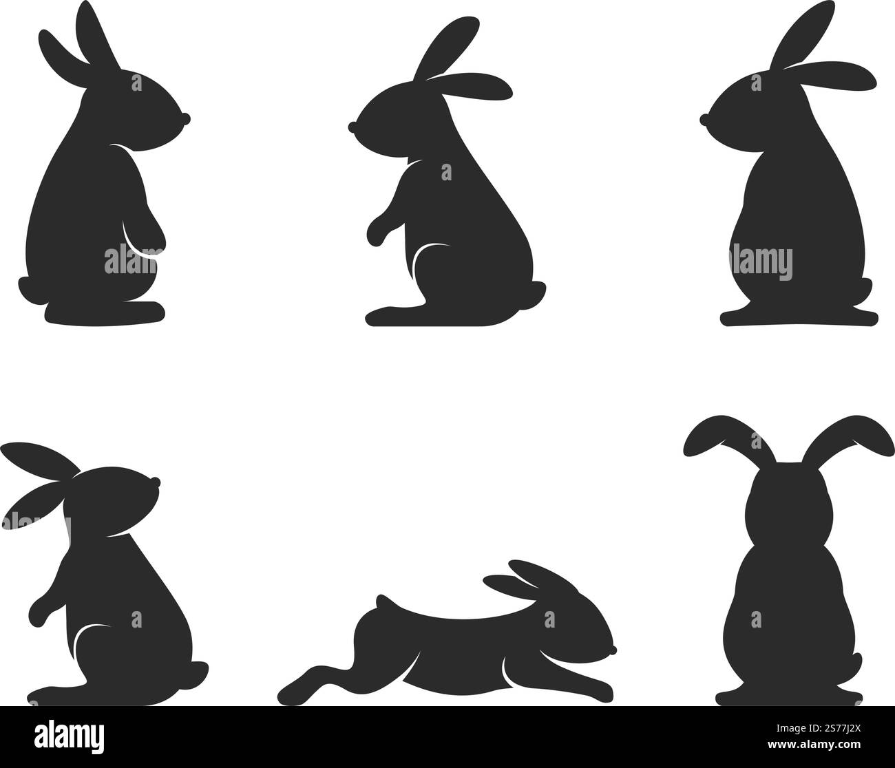 Modello di disegno piatto vettoriale illustrazione coniglio eps 10 Illustrazione Vettoriale