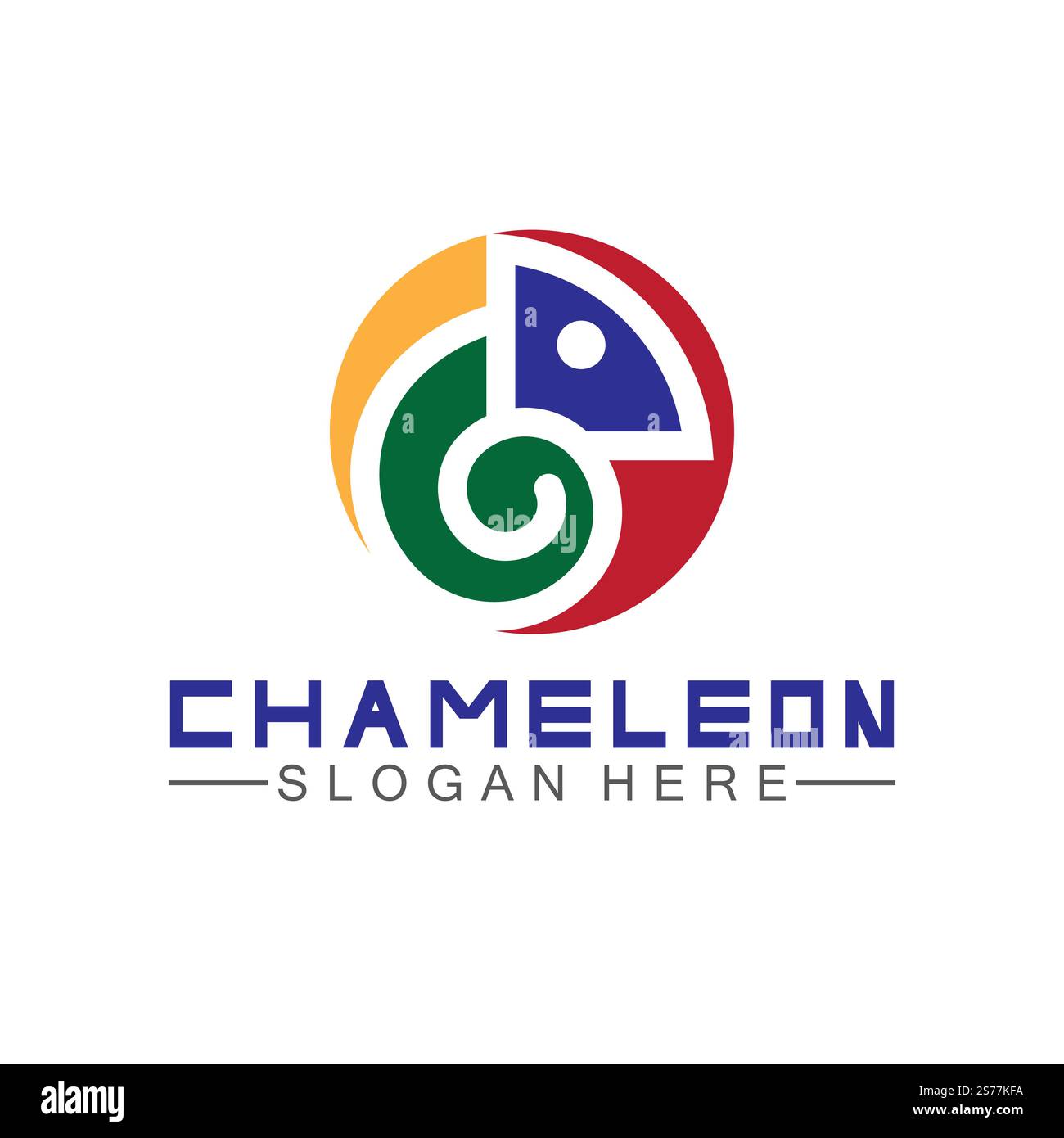 Modello con logo Chameleon. Illustrazione vettoriale Illustrazione Vettoriale