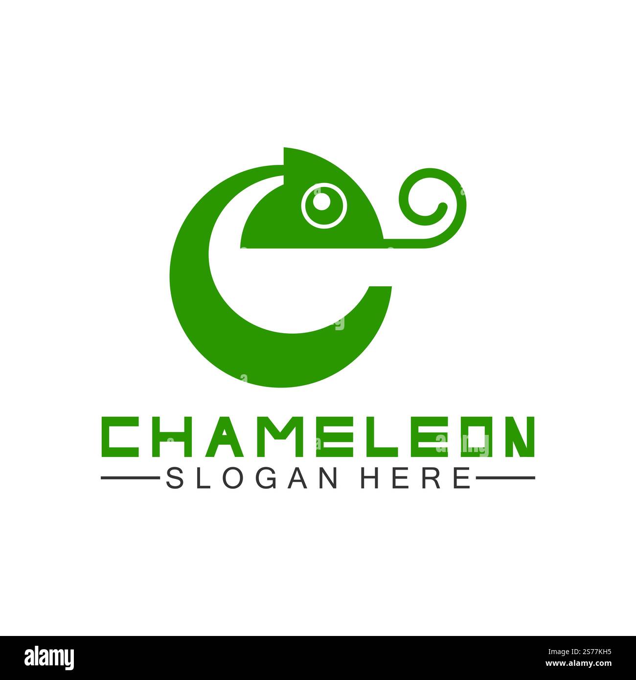 Modello con logo Chameleon. Illustrazione vettoriale Illustrazione Vettoriale