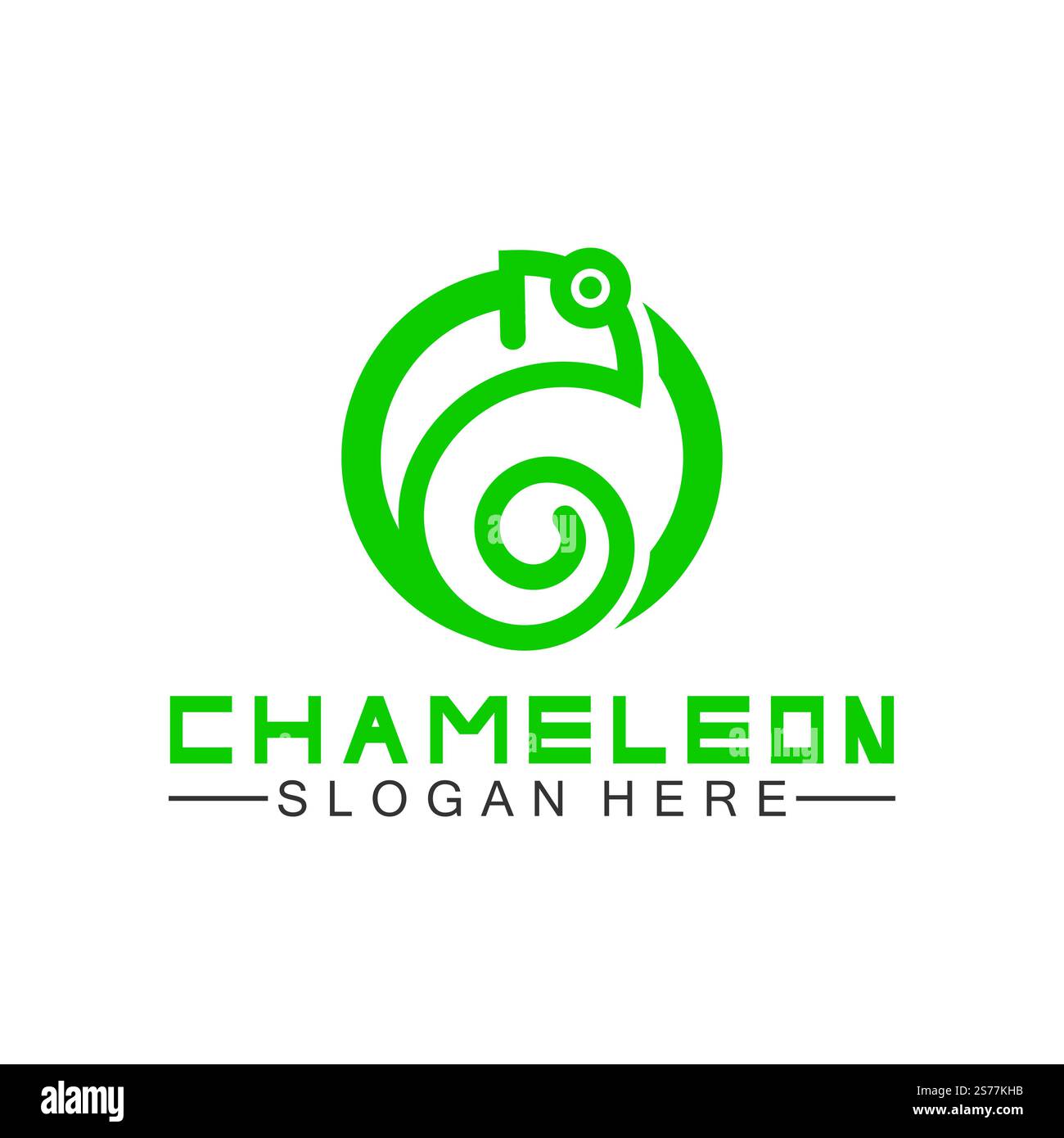 Modello con logo Chameleon. Illustrazione vettoriale Illustrazione Vettoriale