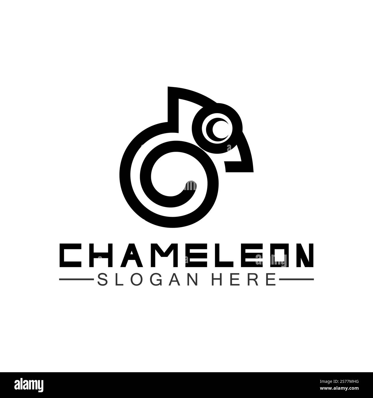 Modello con logo Chameleon. Illustrazione vettoriale Illustrazione Vettoriale