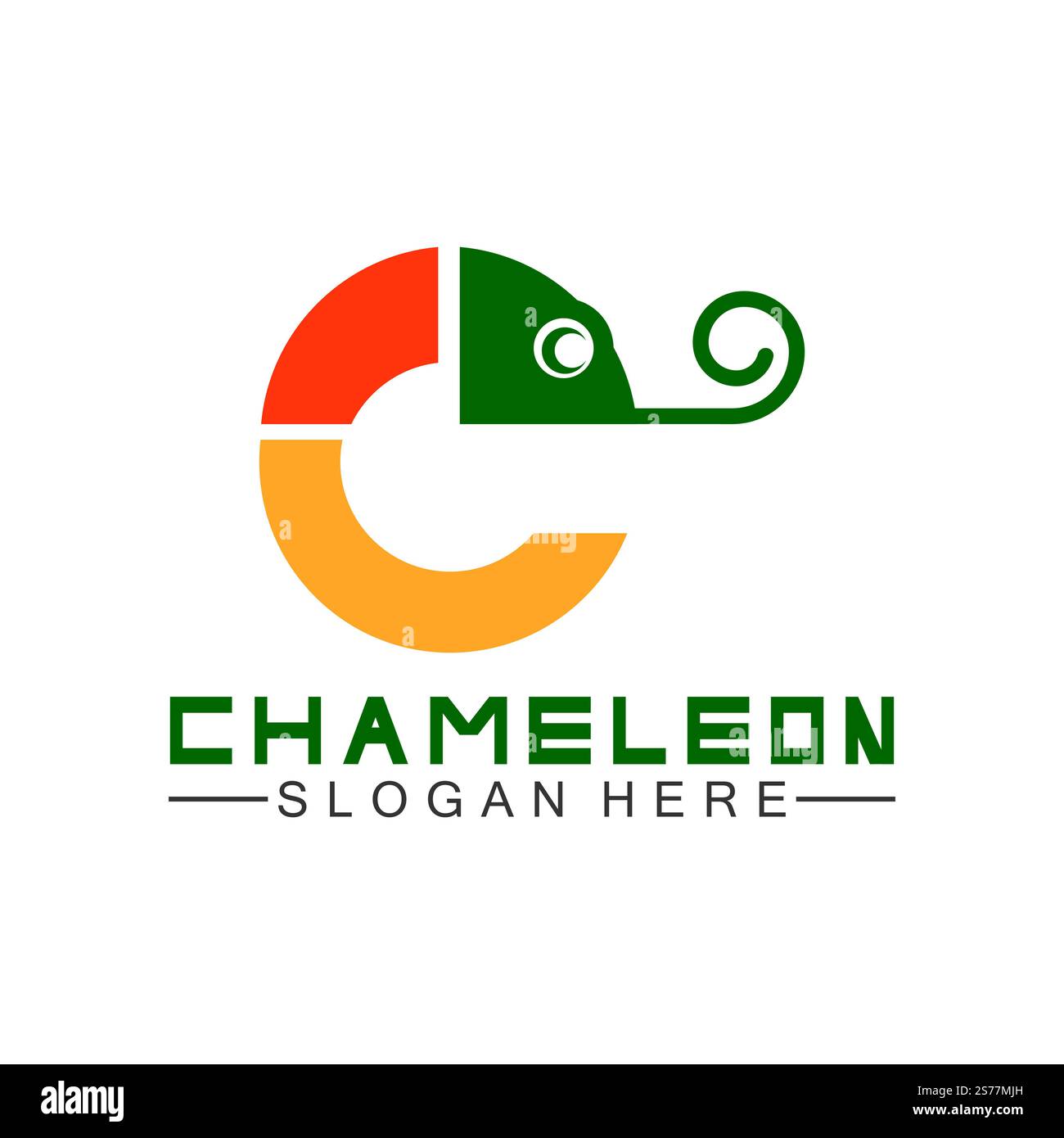 Modello con logo Chameleon. Illustrazione vettoriale Illustrazione Vettoriale