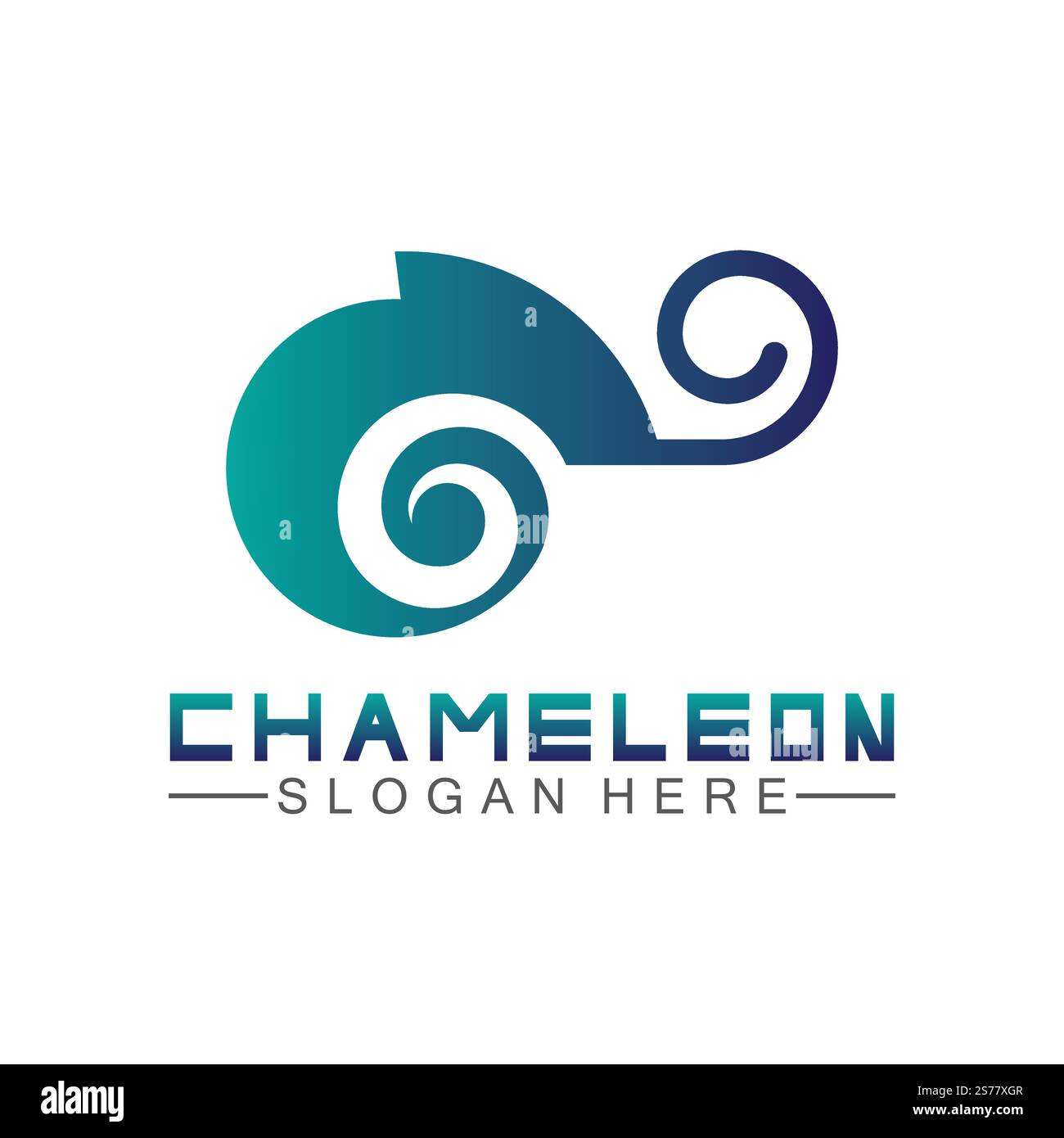 Modello con logo Chameleon. Illustrazione vettoriale Illustrazione Vettoriale