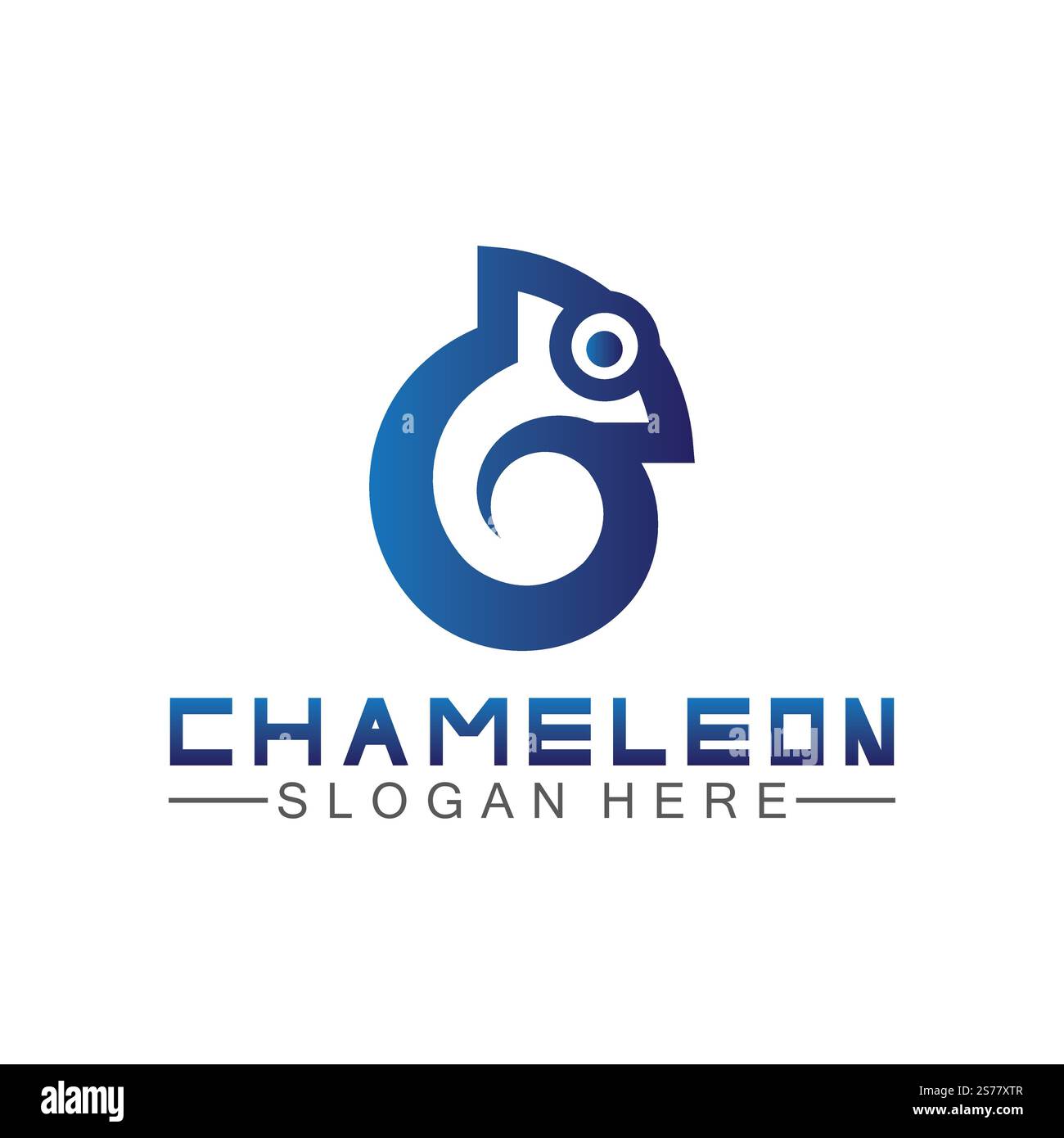 Modello con logo Chameleon. Illustrazione vettoriale Illustrazione Vettoriale