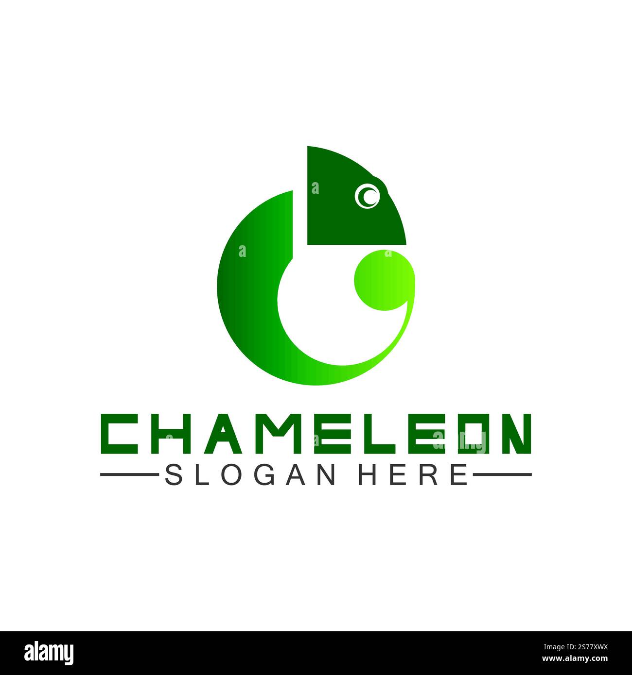 Modello con logo Chameleon. Illustrazione vettoriale Illustrazione Vettoriale