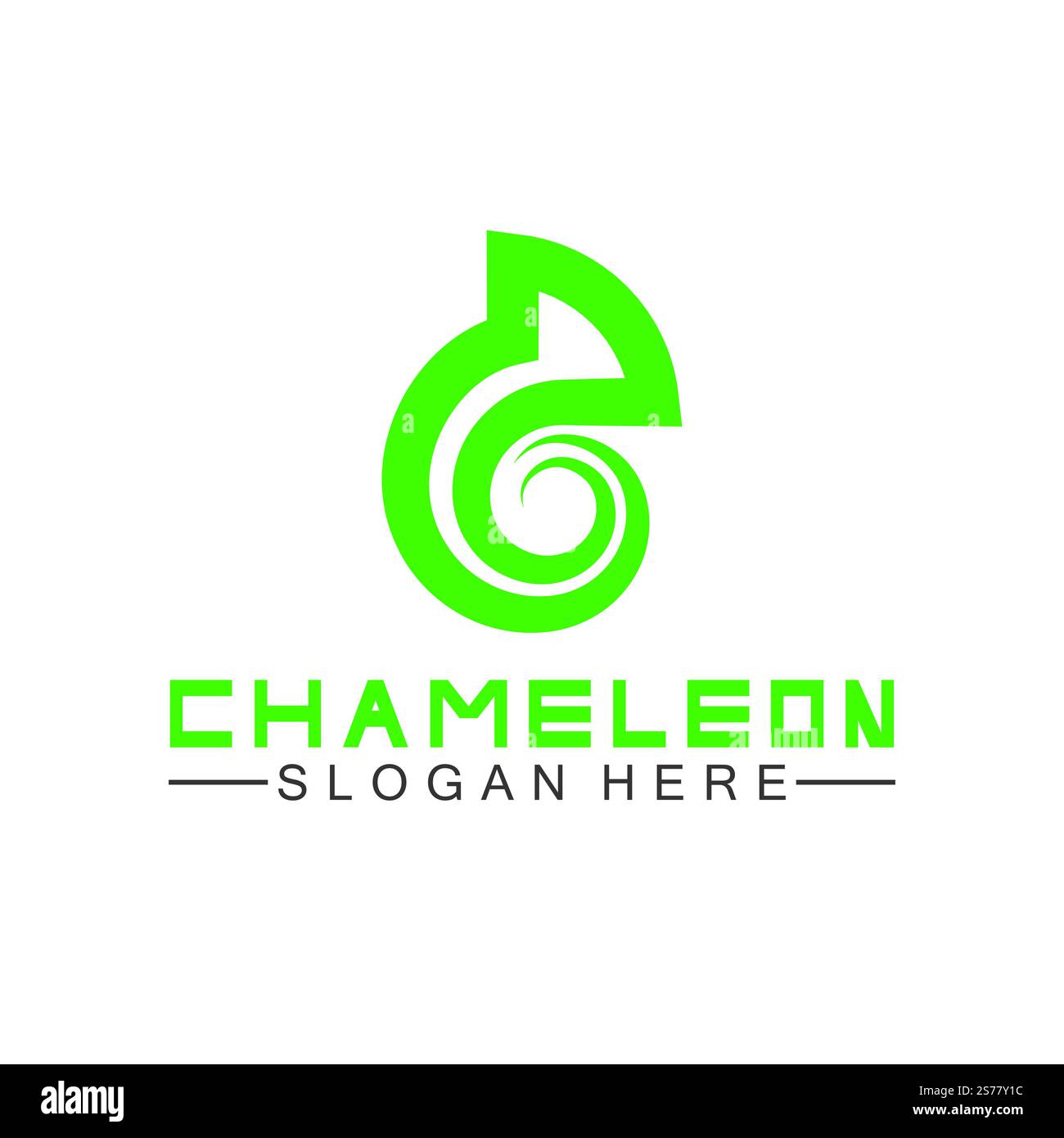 Modello con logo Chameleon. Illustrazione vettoriale Illustrazione Vettoriale
