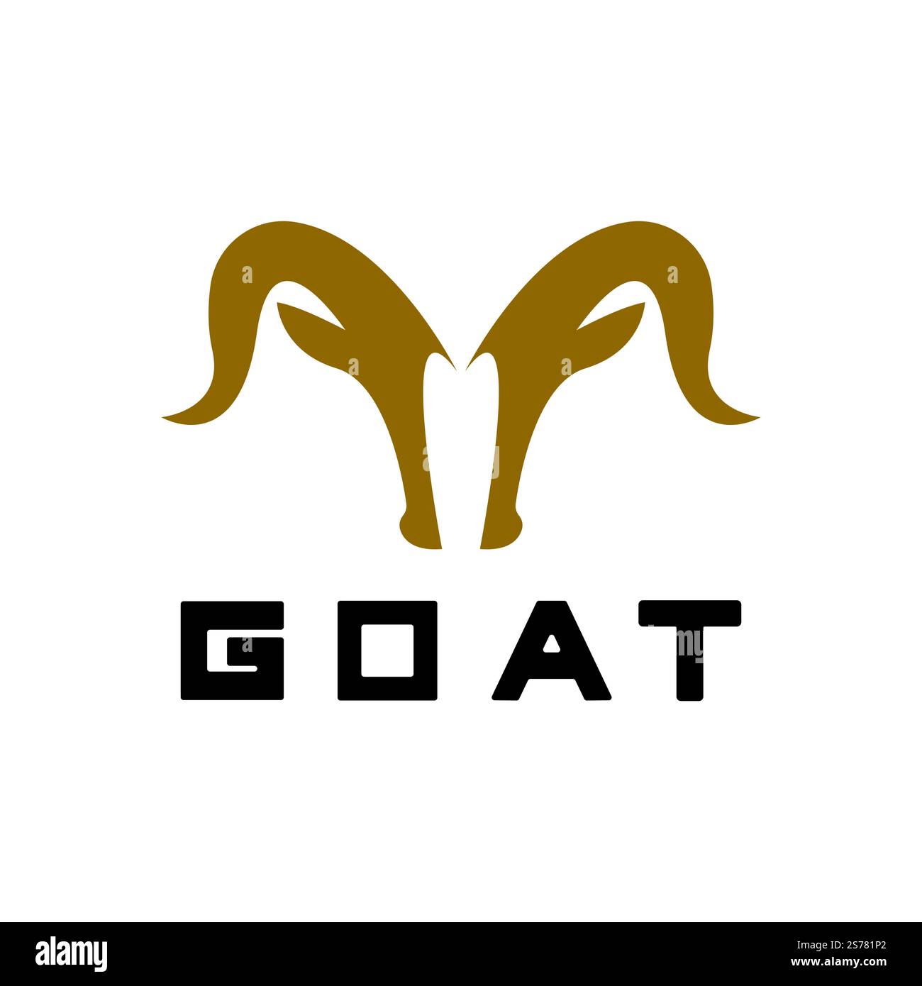Capra pecora corna idea logo disegno vettore icona illustrazione. Logo simbolo Aries zodiaco Illustrazione Vettoriale