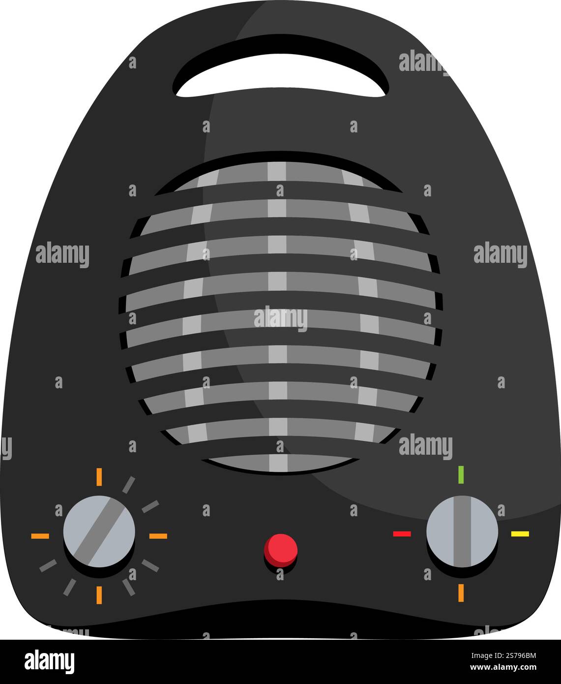 cartone animato riscaldatore elettrico. segnale riscaldatore elettrico. illustrazione vettoriale del simbolo isolato. illustrazione vettoriale cartone animato riscaldatore elettrico Illustrazione Vettoriale