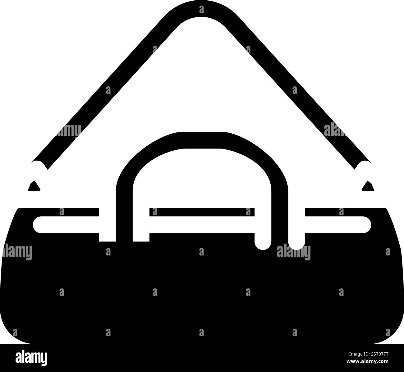 borsa fitness sport glifo icona vettore. insegna sportiva per il fitness. illustrazione del simbolo isolato. illustrazione vettoriale dell'icona del glifo sportivo della borsa Illustrazione Vettoriale