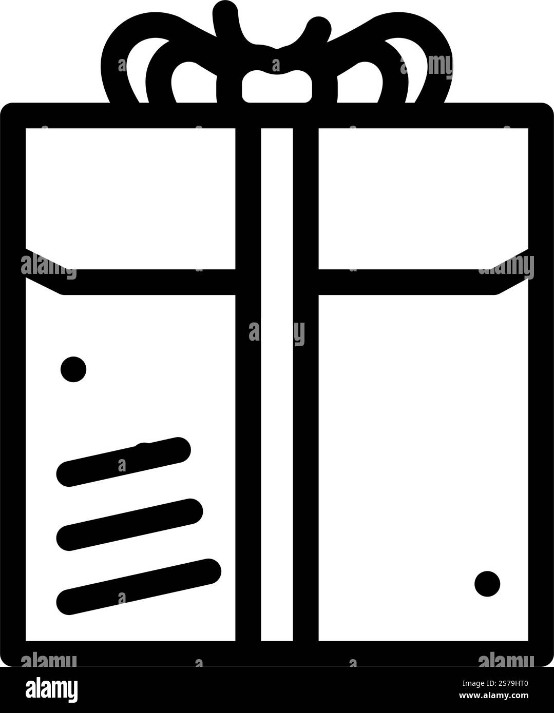 icona della linea della confezione regalo oro vettoriale. insegna della confezione regalo oro. illustrazione nera del simbolo del contorno isolato. illustrazione vettoriale dell'icona della linea della confezione regalo oro Illustrazione Vettoriale