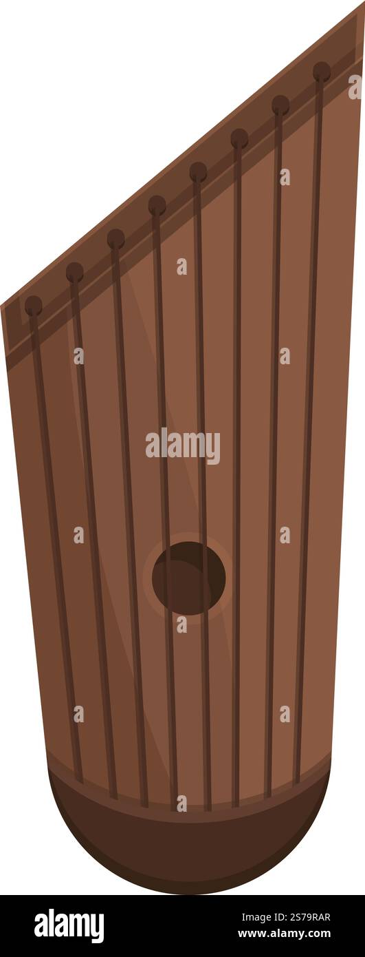 Vettore cartoni animati icona Kannel. Musica gusli. Chitarra in legno. Vettore cartoni animati icona Kannel. Musica gusli Illustrazione Vettoriale