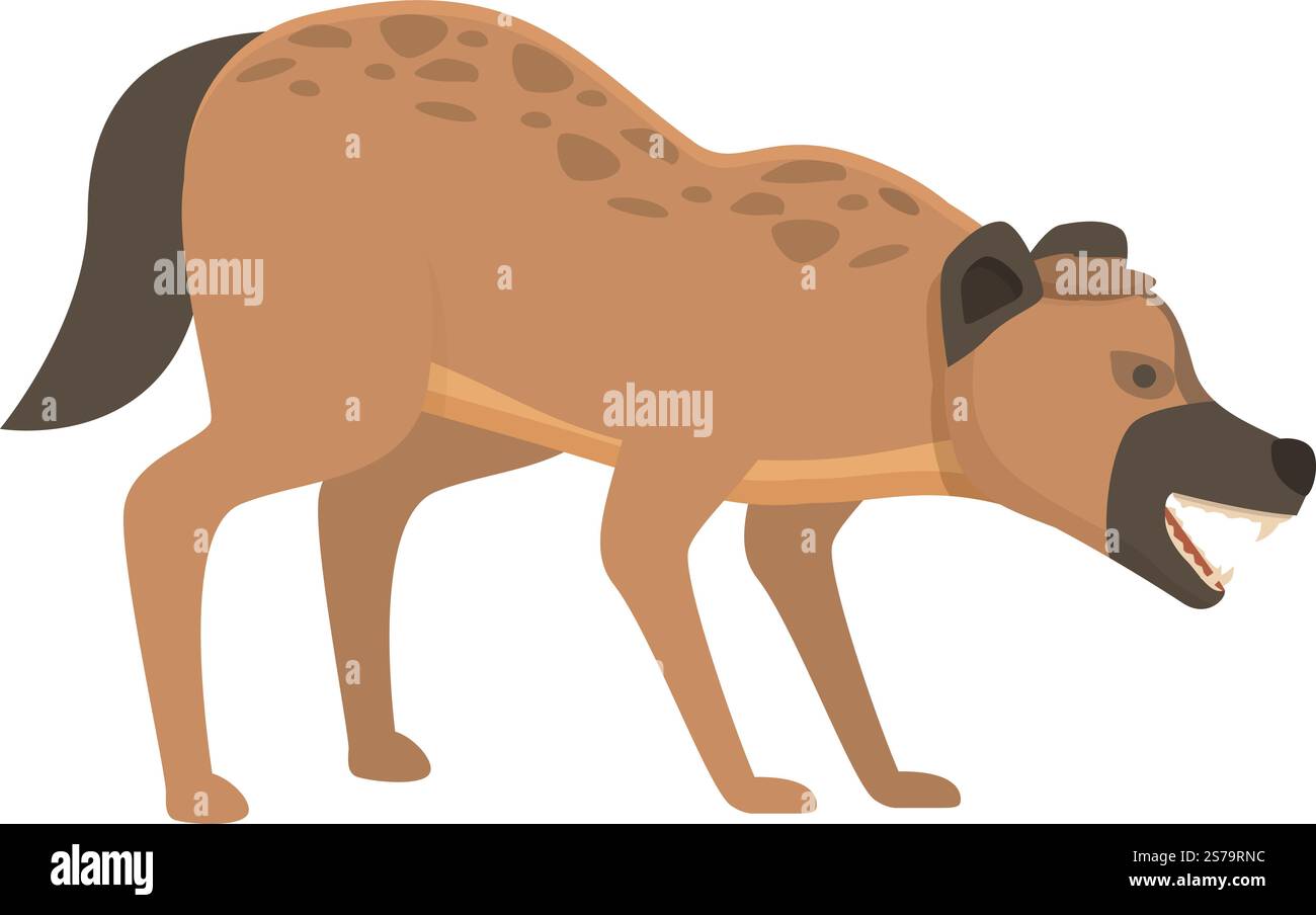 Icona della iena della natura vettore dei cartoni animati. Animale carino. Sorridi mammifero. Icona della iena della natura vettore dei cartoni animati. Animale carino Illustrazione Vettoriale