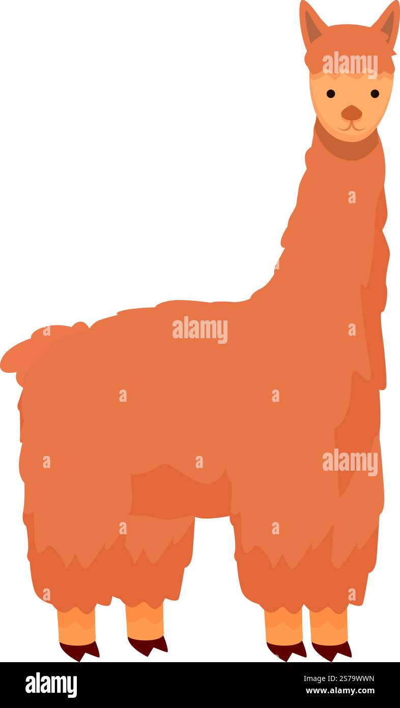 Vettore cartoni animati icona lama Cile. Mappa dei viaggi. Festival moderno. Vettore cartoni animati icona lama Cile. Mappa dei viaggi Illustrazione Vettoriale