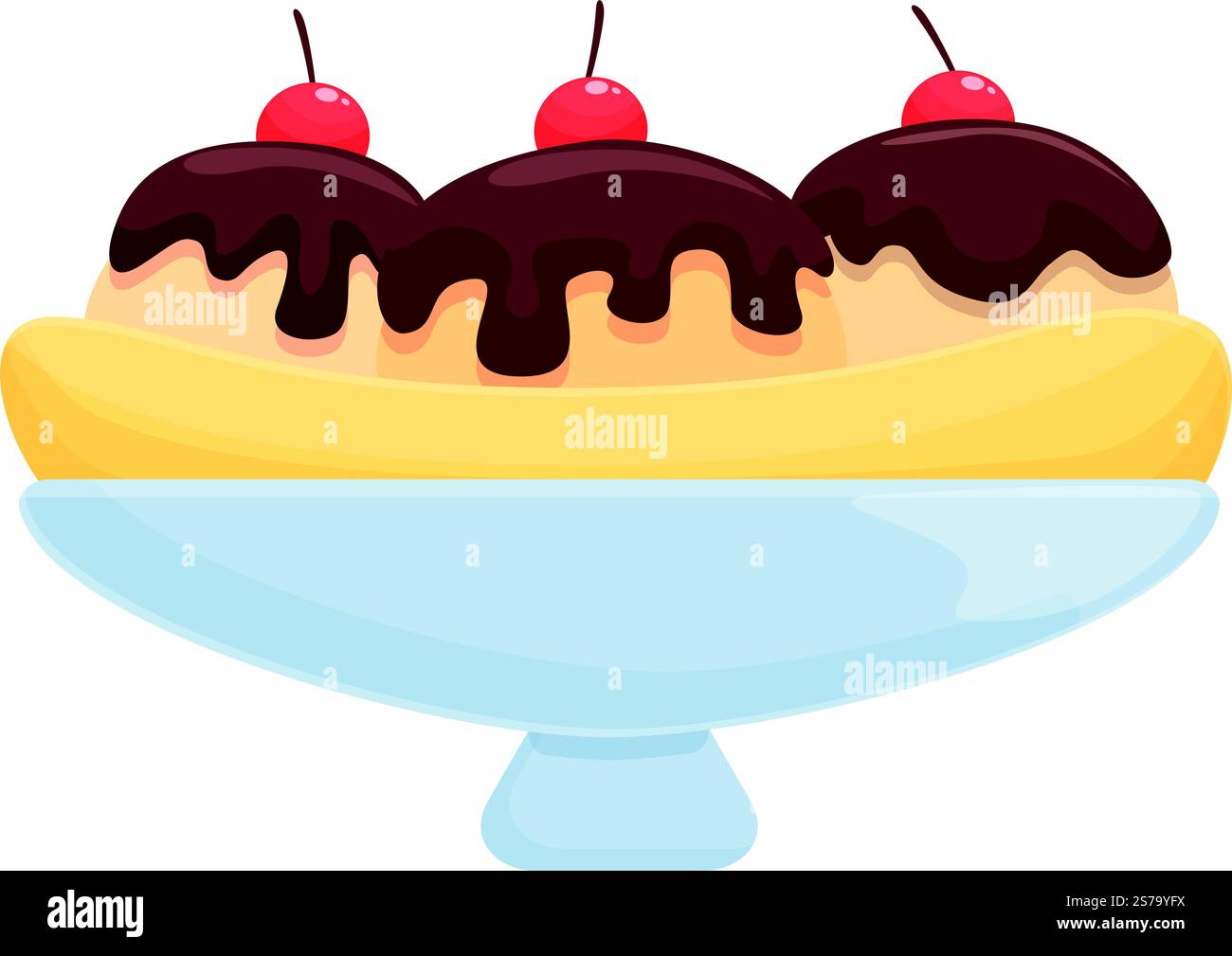 Icona del dessert al cioccolato vettore dei cartoni animati. Cibo di ciliegia. Ghiaccio di vaniglia. Icona del dessert al cioccolato vettore dei cartoni animati. Cibo di ciliegia Illustrazione Vettoriale