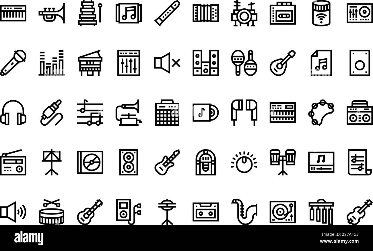 Raccolta di icone vettoriali di alta qualità con traccia modificabile. Ideale per progetti professionali e creativi. Illustrazione Vettoriale