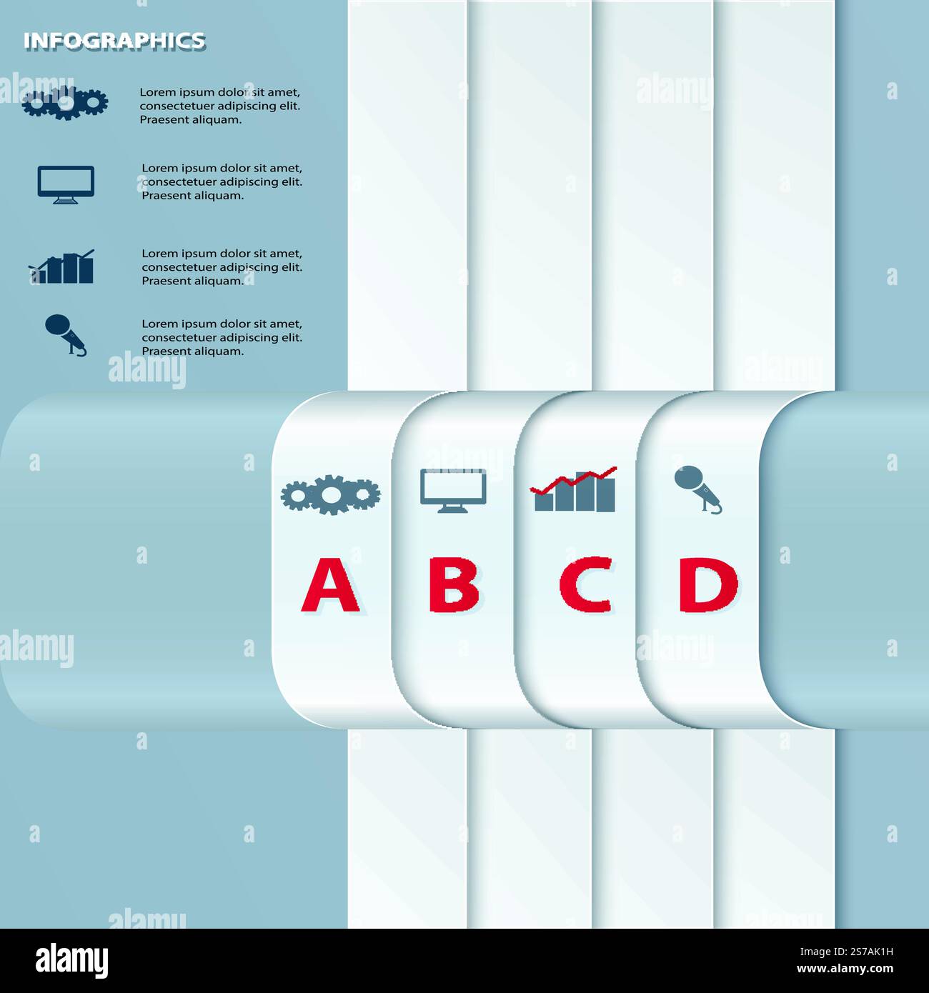 Modello di carta astratta con strisce. Infografiche Illustrazione Vettoriale