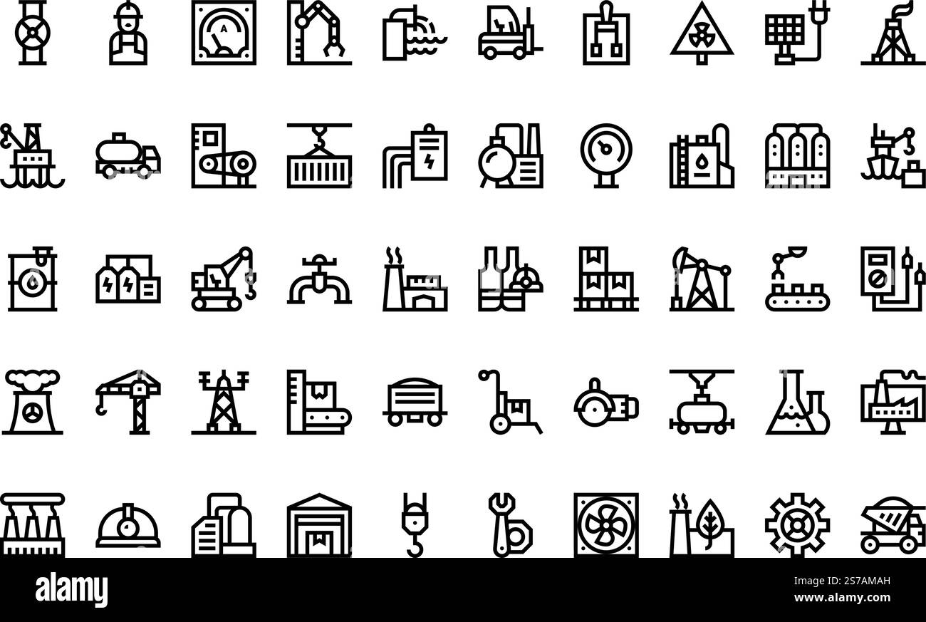 Raccolta di icone vettoriali di alta qualità con traccia modificabile. Ideale per progetti professionali e creativi. Illustrazione Vettoriale