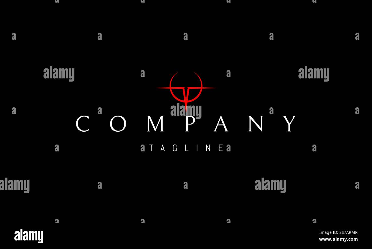 Logo rosso vettoriale con un'immagine astratta delle ali dell'aeroplano a forma di lettera T.. Illustrazione Vettoriale