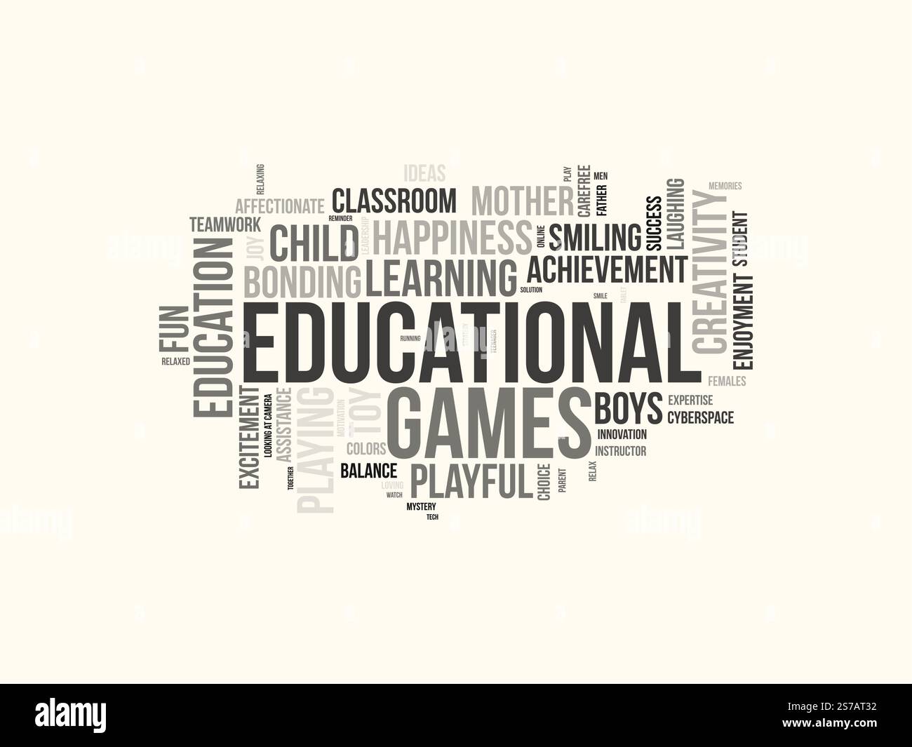 Modello Word cloud di Educational Games. Sfondo tagcloud vettoriale del concetto di Educational Games. Illustrazione Vettoriale