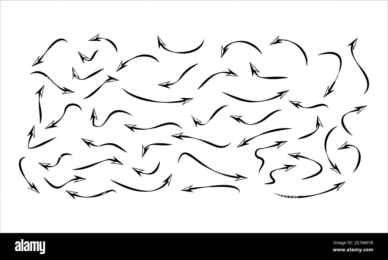 Icona di disegno vettoriale della raccolta con freccia nera impostata su sfondo bianco. Illustrazione Vettoriale