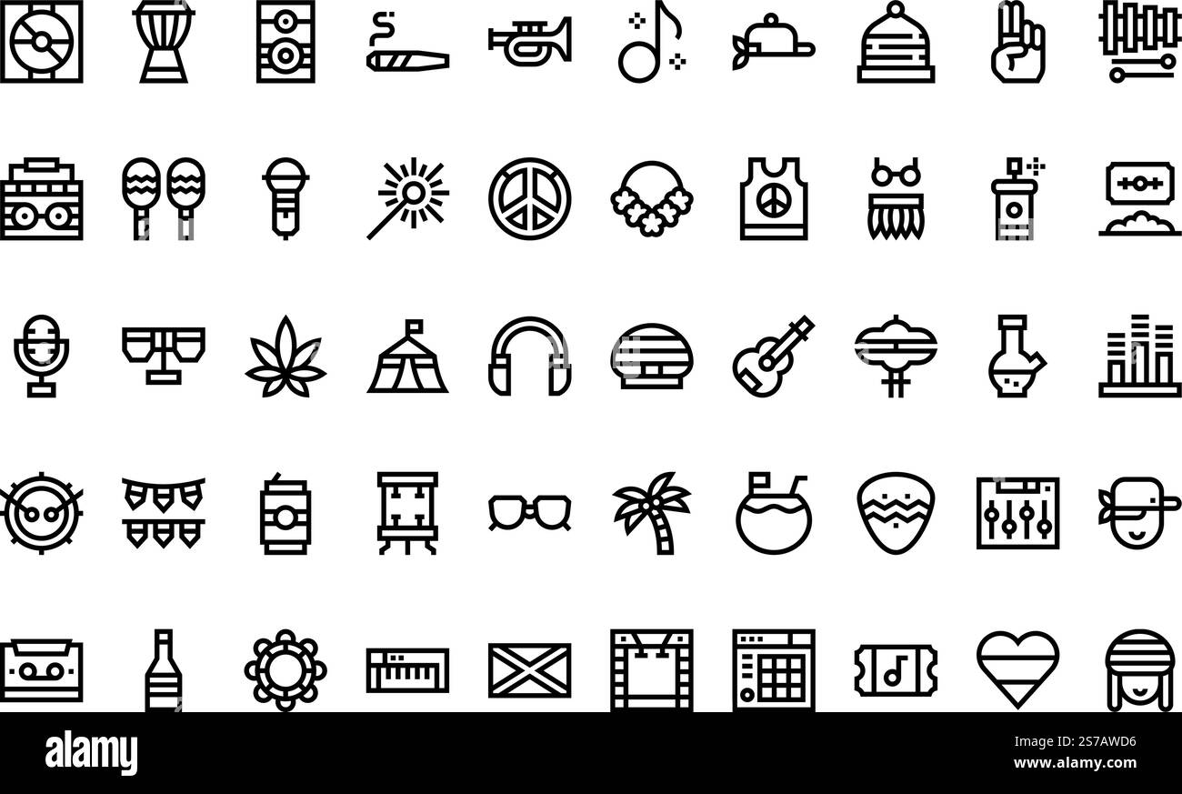 Raccolta di icone vettoriali di alta qualità con traccia modificabile. Ideale per progetti professionali e creativi. Illustrazione Vettoriale