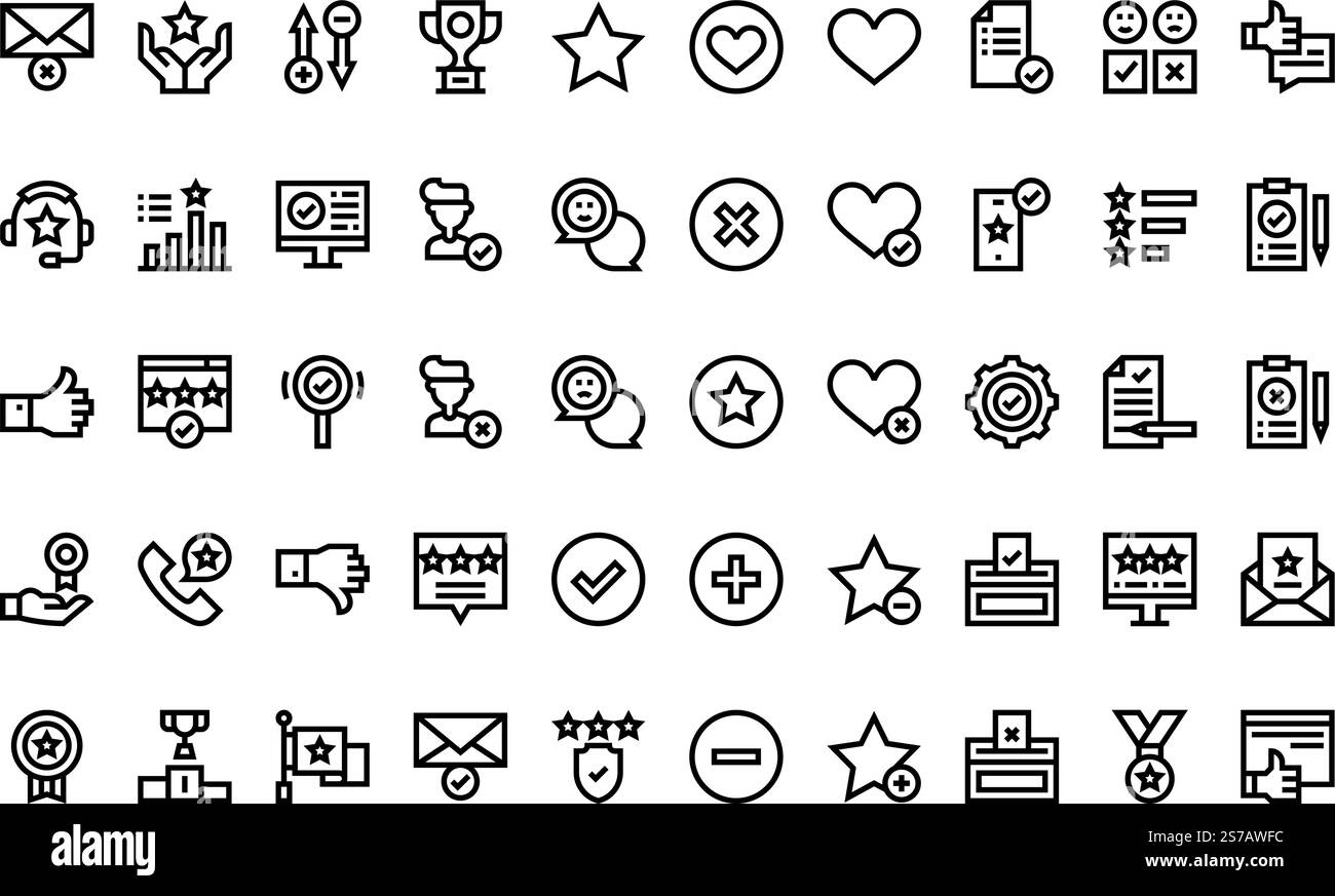 Raccolta di icone vettoriali di alta qualità con traccia modificabile. Ideale per progetti professionali e creativi. Illustrazione Vettoriale