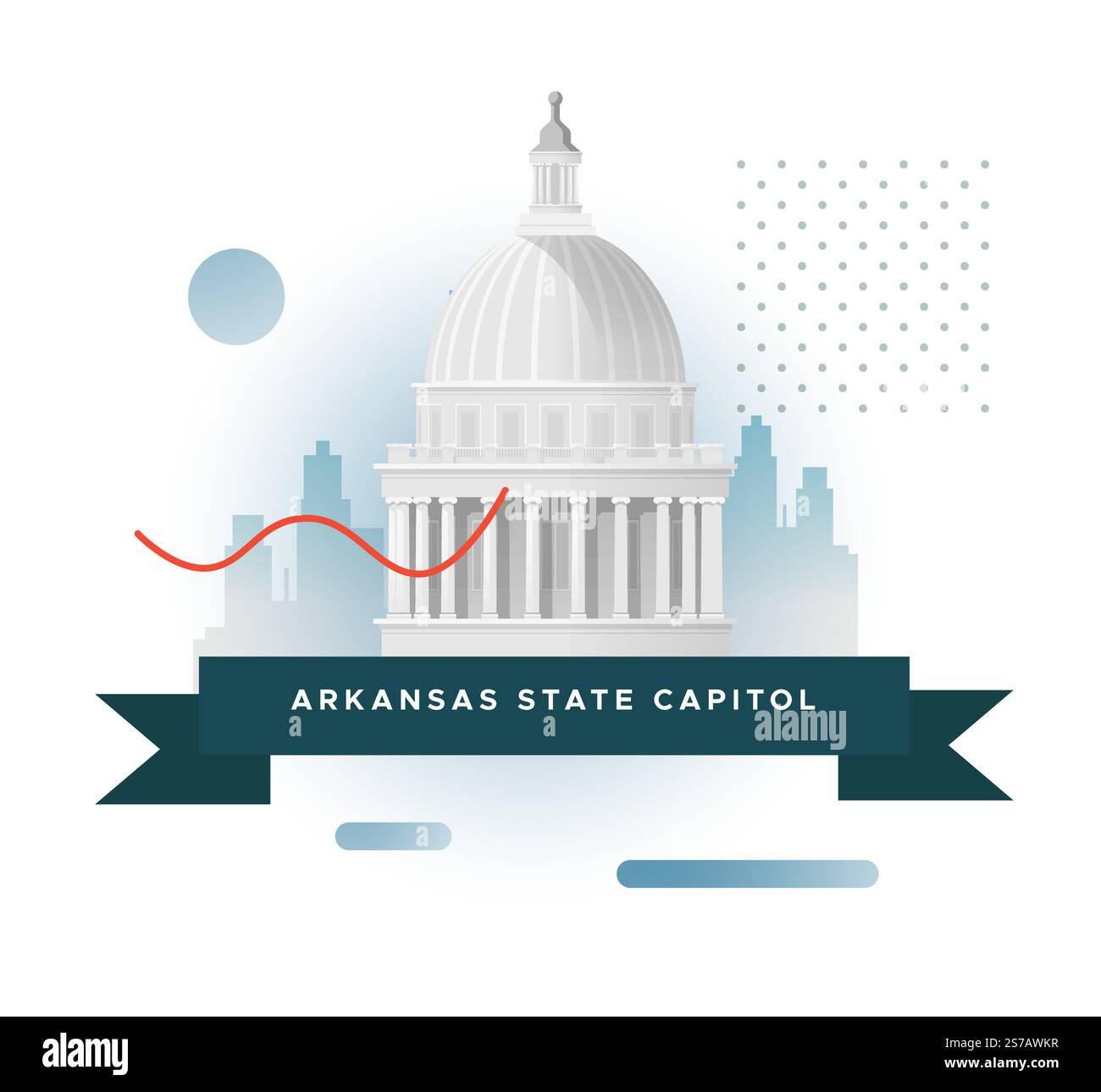 Arkansas State Capitol - Little Rock - Stock Illustration come file EPS 10 Illustrazione Vettoriale